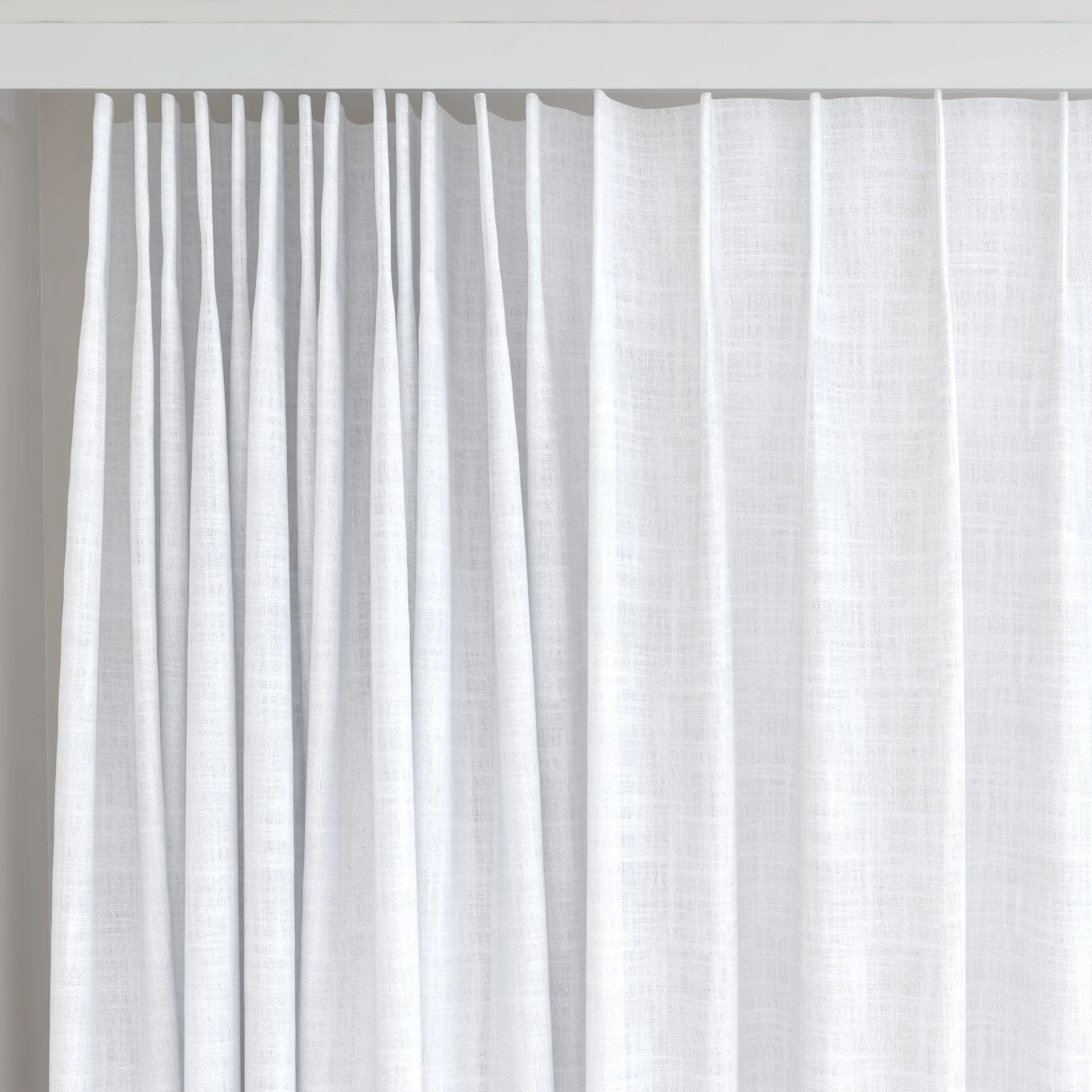 Top view of Release Ivory, on curtain rail