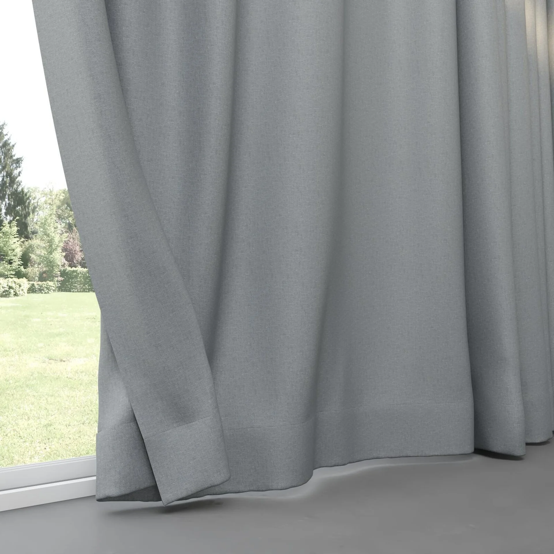 Bottom view of Infinite French Blue, pinch pleat