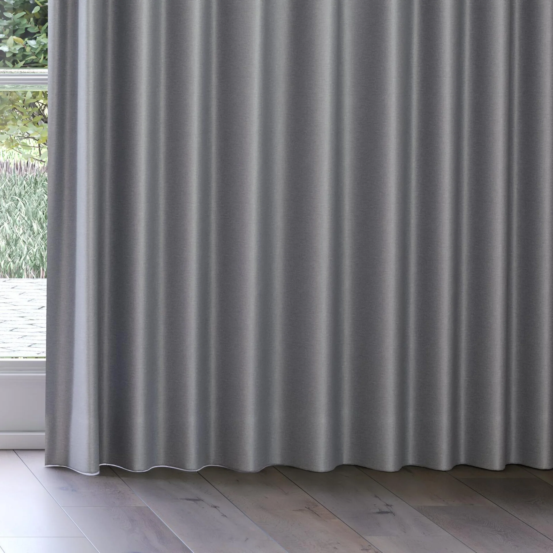 Bottom view of Eclipse Blackout Shadow, on curtain rail