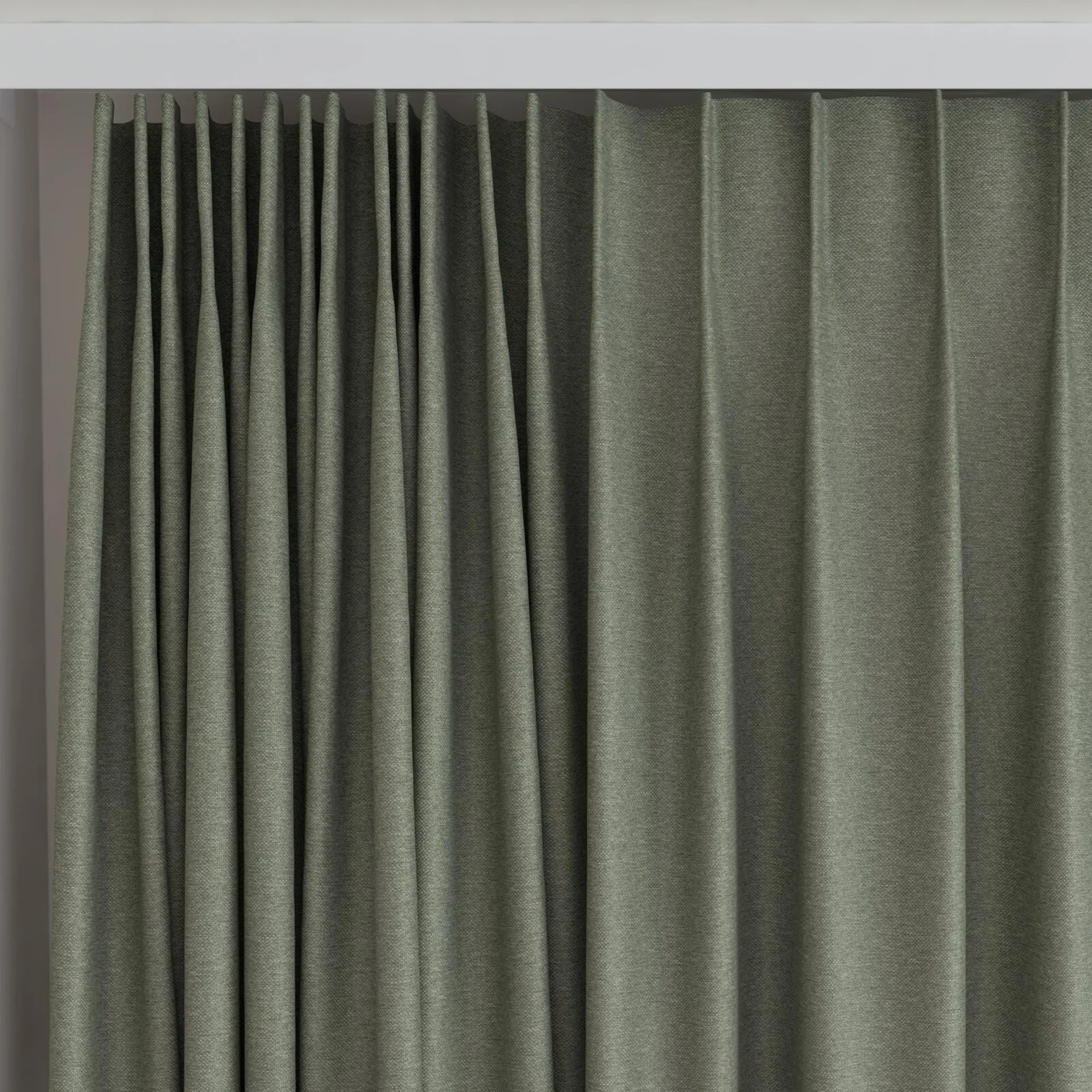 Top view of Duede Grass, on curtain rail