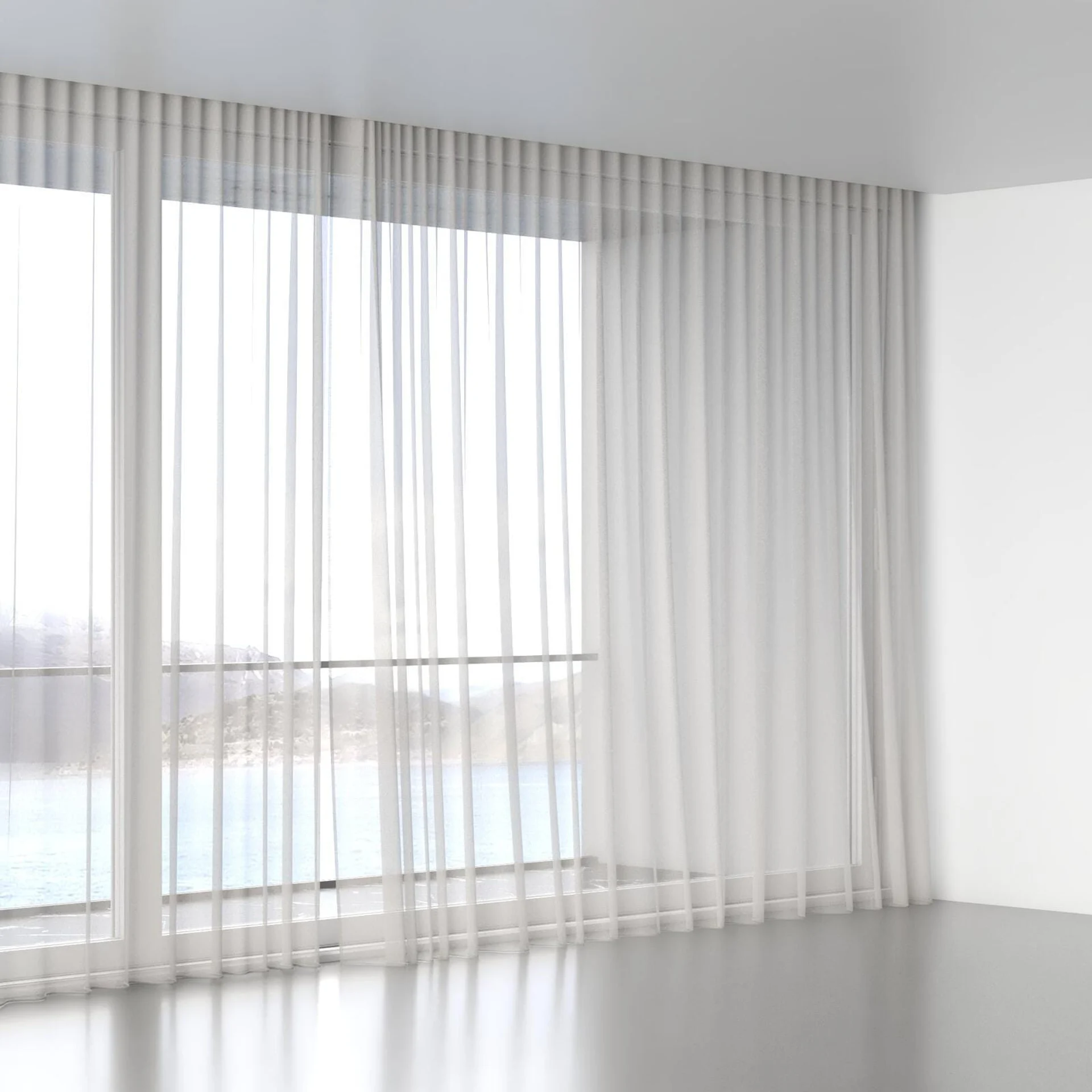 Full view of Cavalier Mist, wave pleat