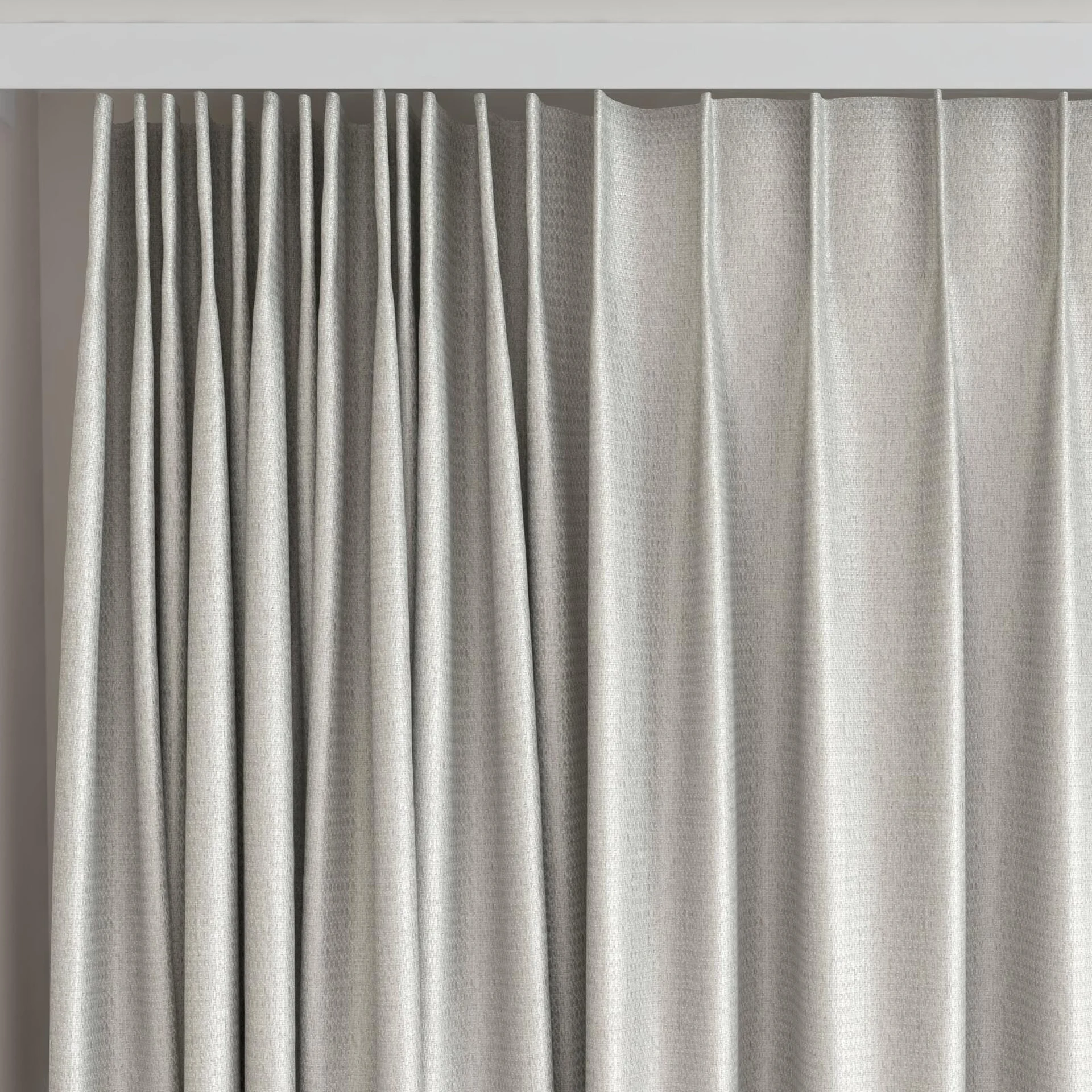 Top view of Kennedy II Blackout Driftwood, on curtain rail