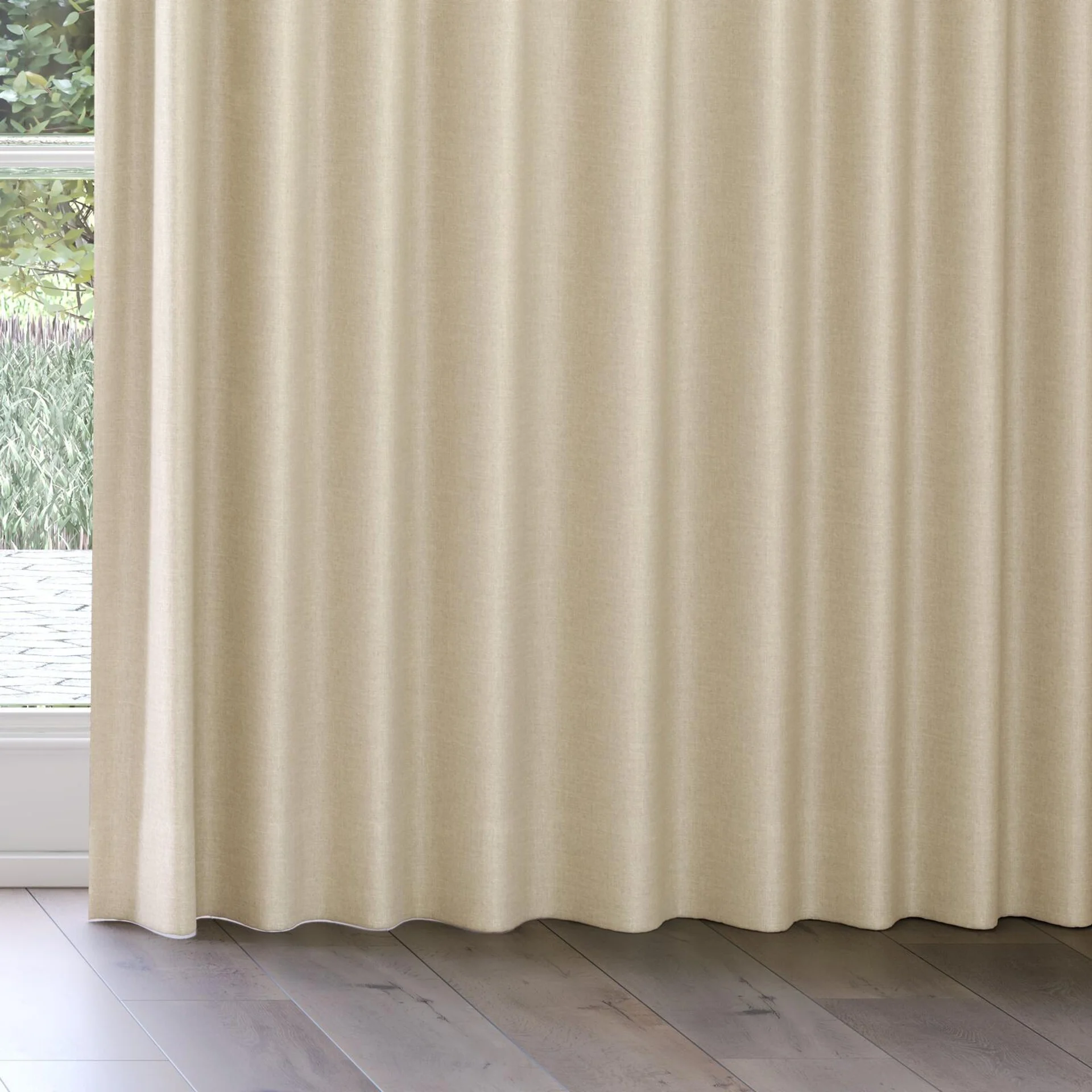 Bottom view of Frisco Sand, on curtain rail