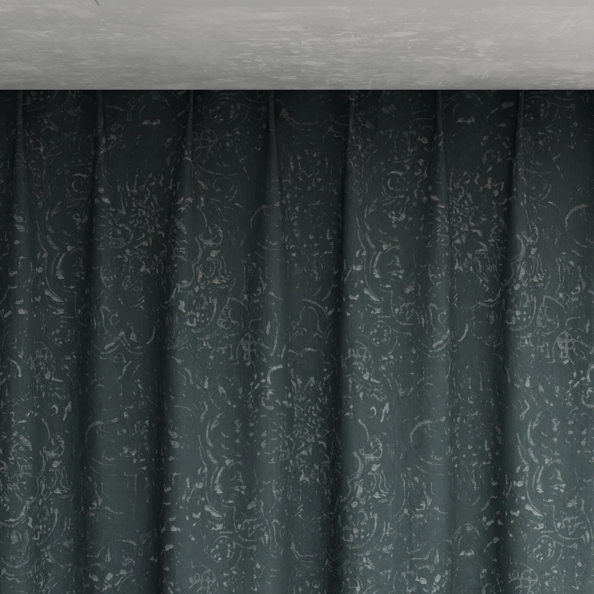 Top view of Azulejo Petrol, pinch pleat
