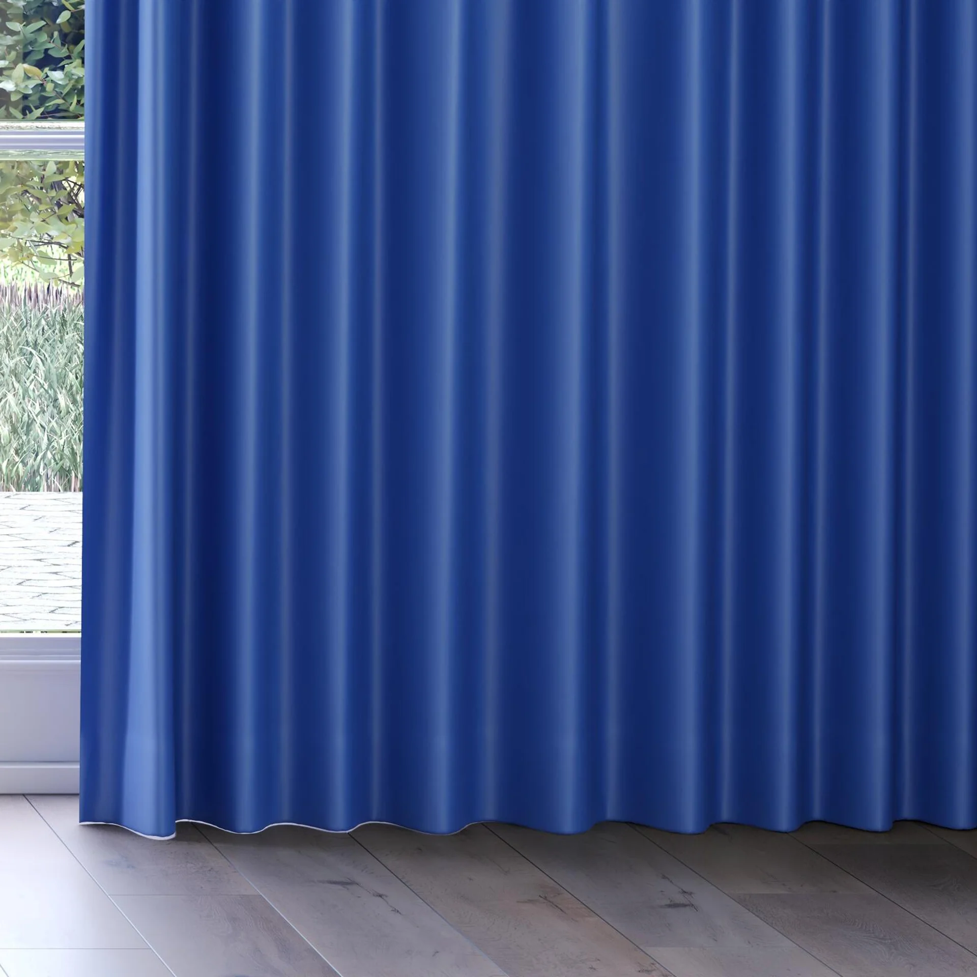 Bottom view of Blockbuster Cobalt, on curtain rail