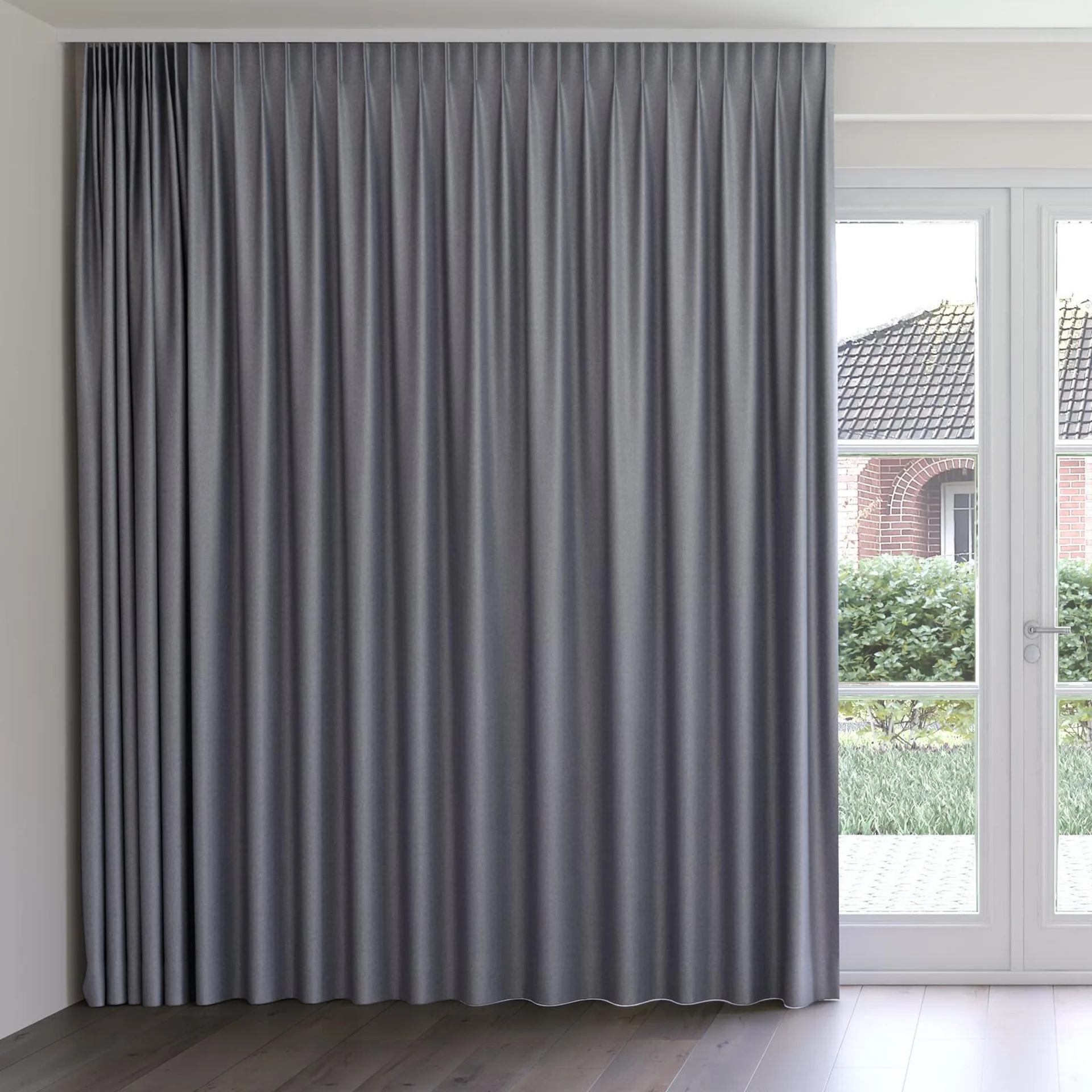 Front view of Jupiter Shark, on curtain rail
