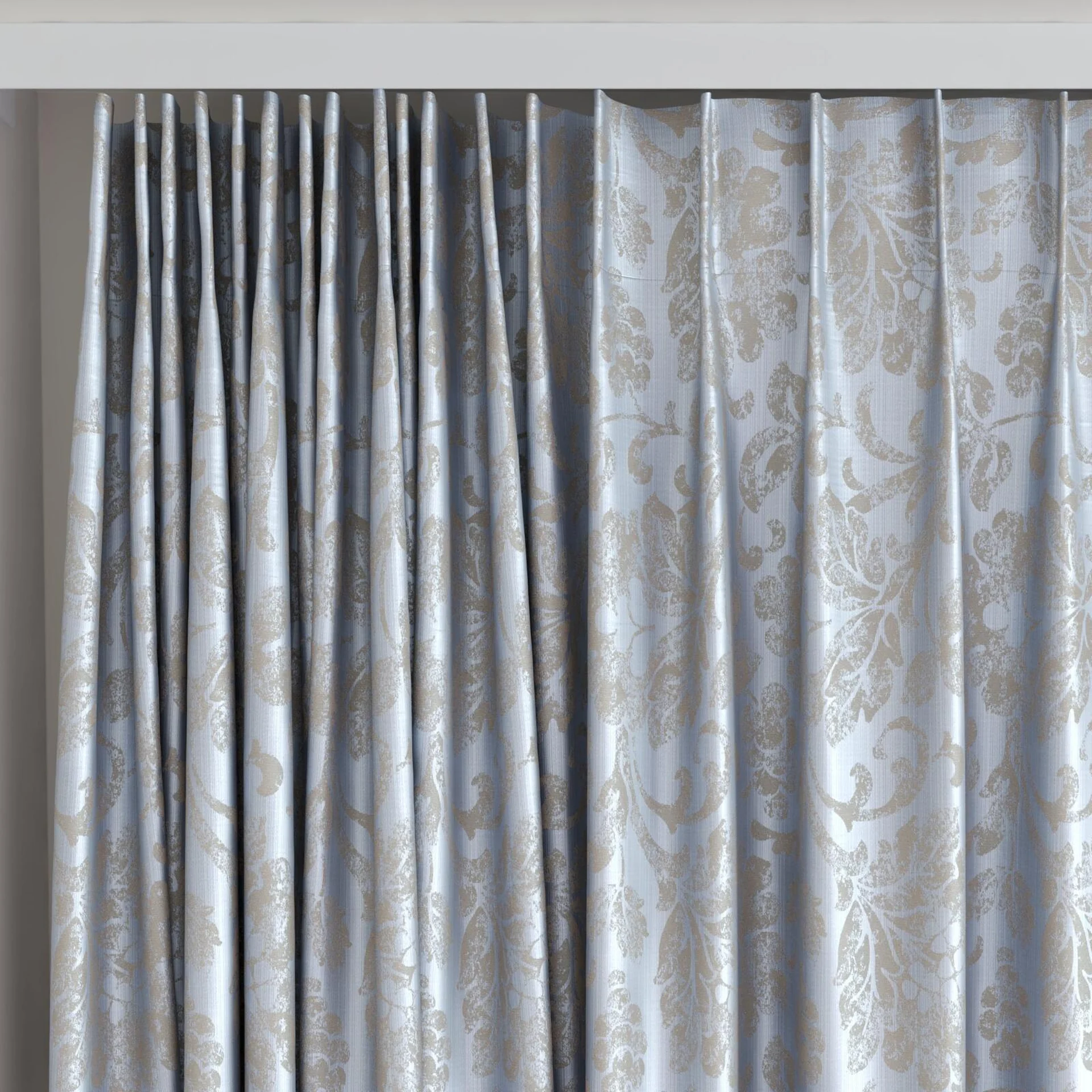 Top view of Florentine Ocean, on curtain rail
