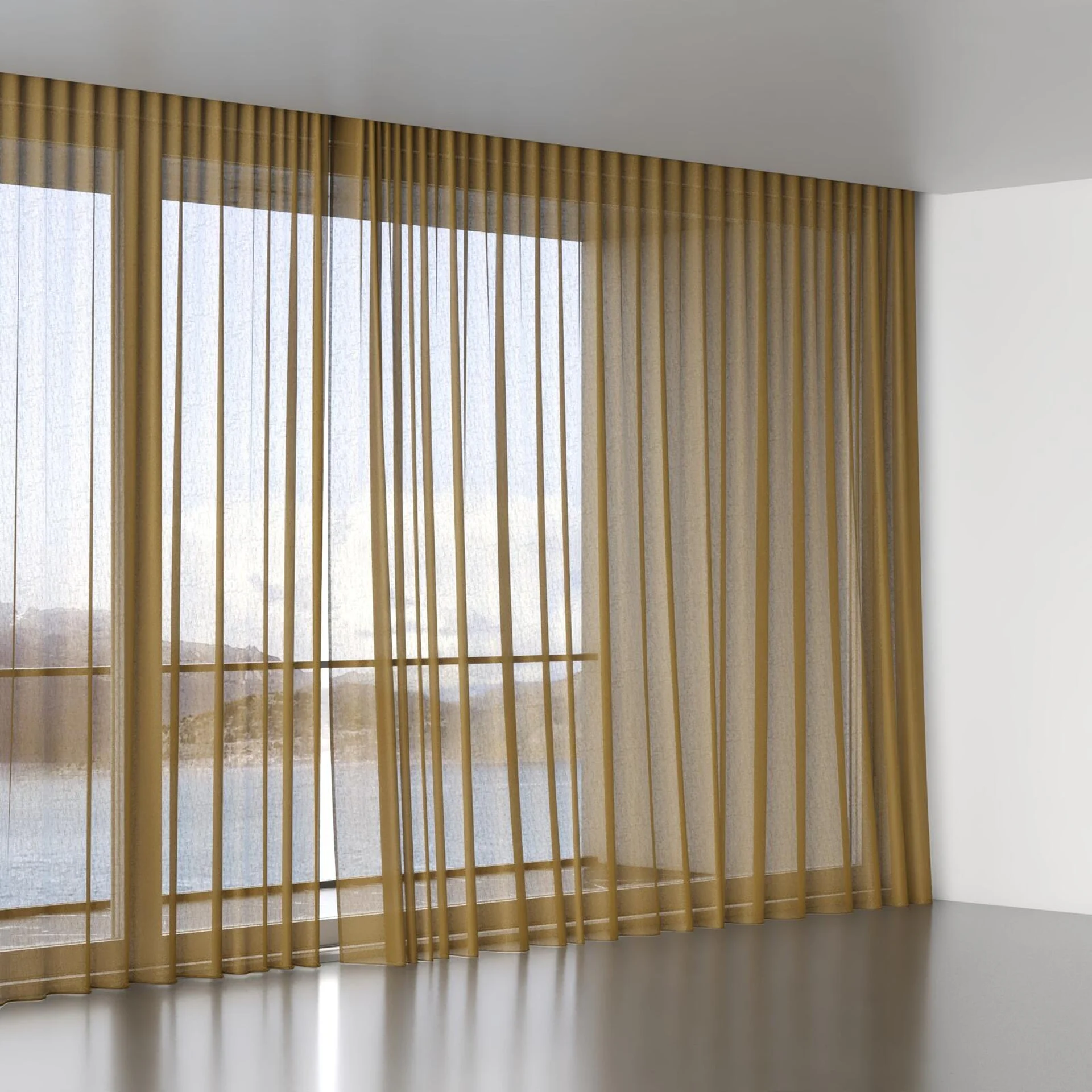 Full view of Reverie Ochre, wave pleat