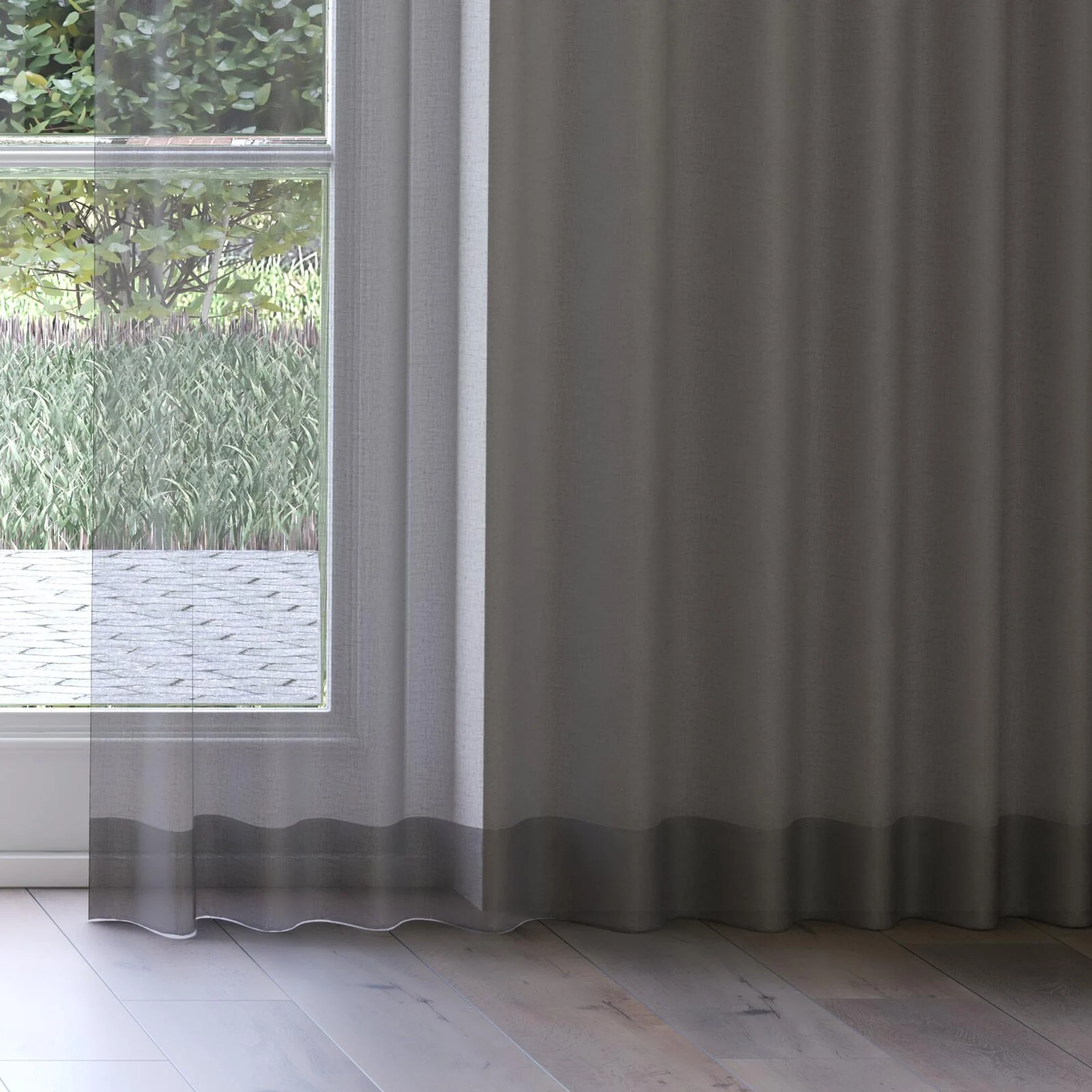 Bottom view of Cavalier Moss, on curtain rail