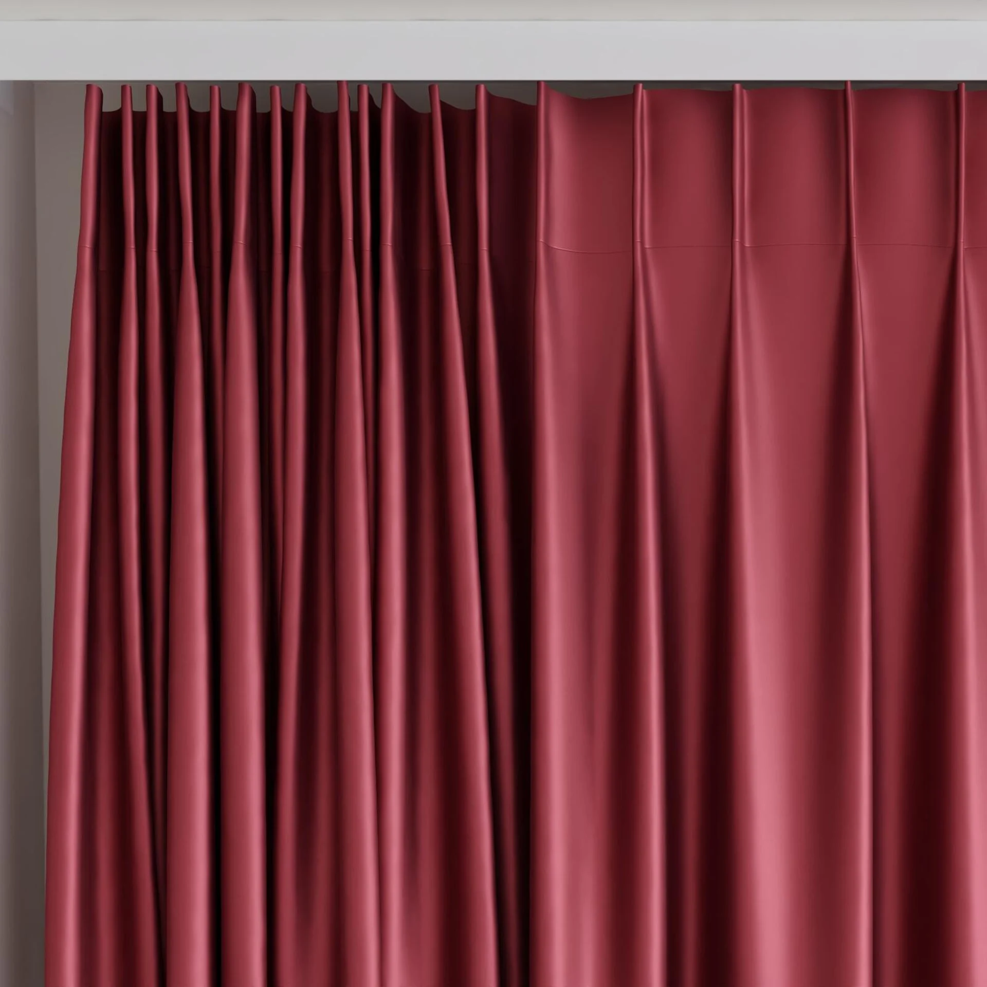 Top view of Moonbeam Rosewood, on curtain rail