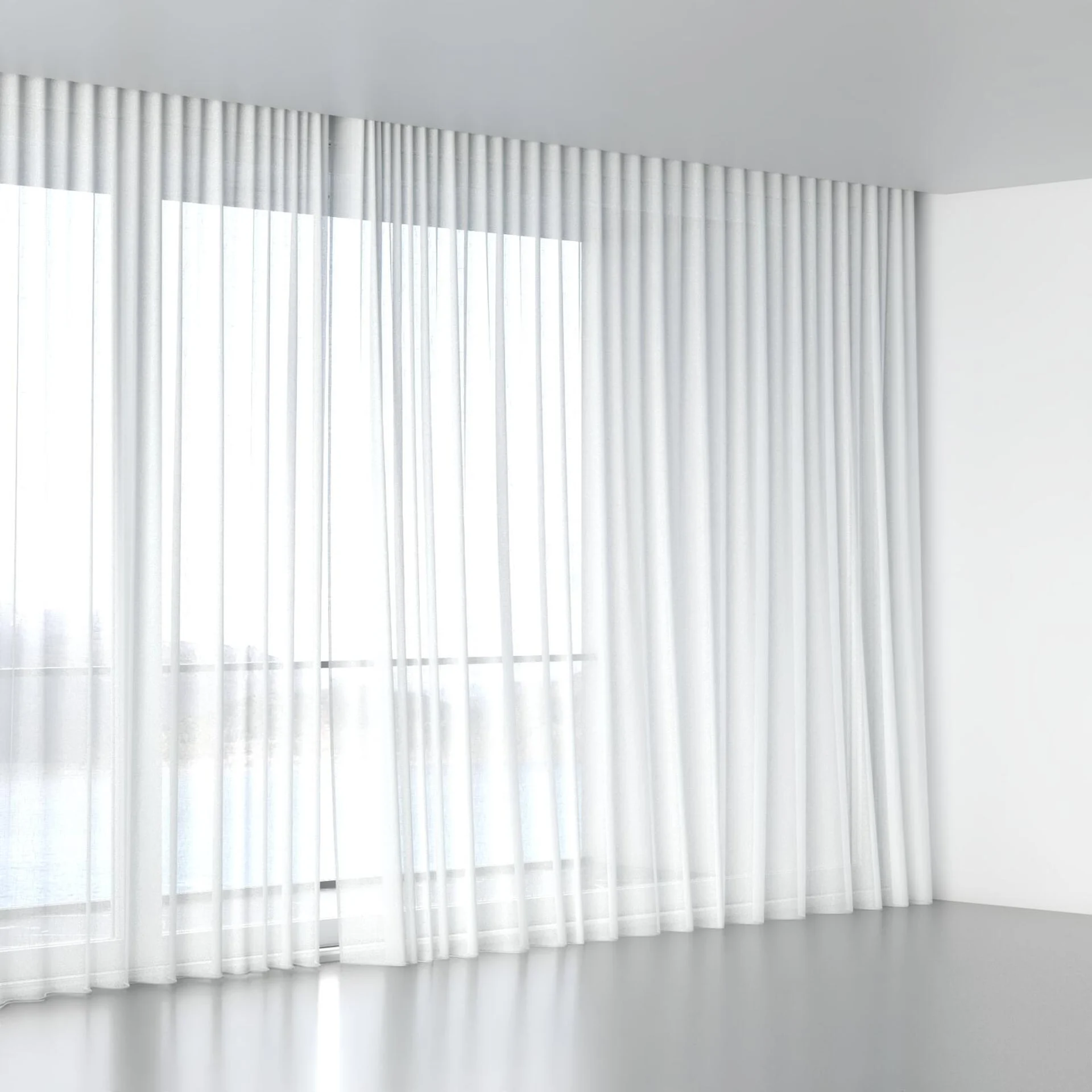 Full view of Focus Snow, wave pleat