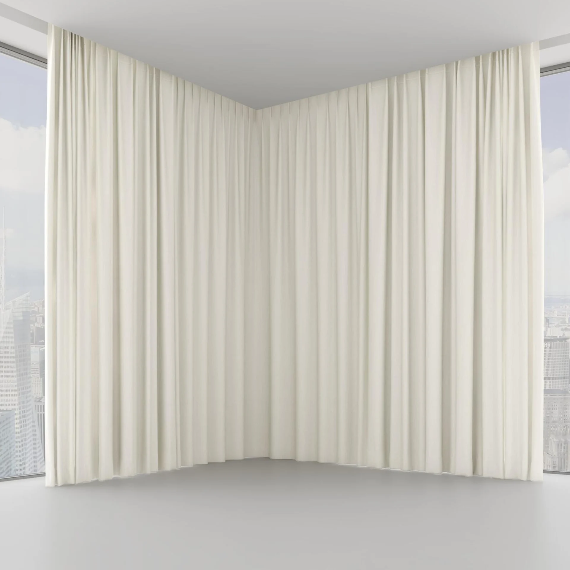 Front view of Cordoba Cream, on hidden rail