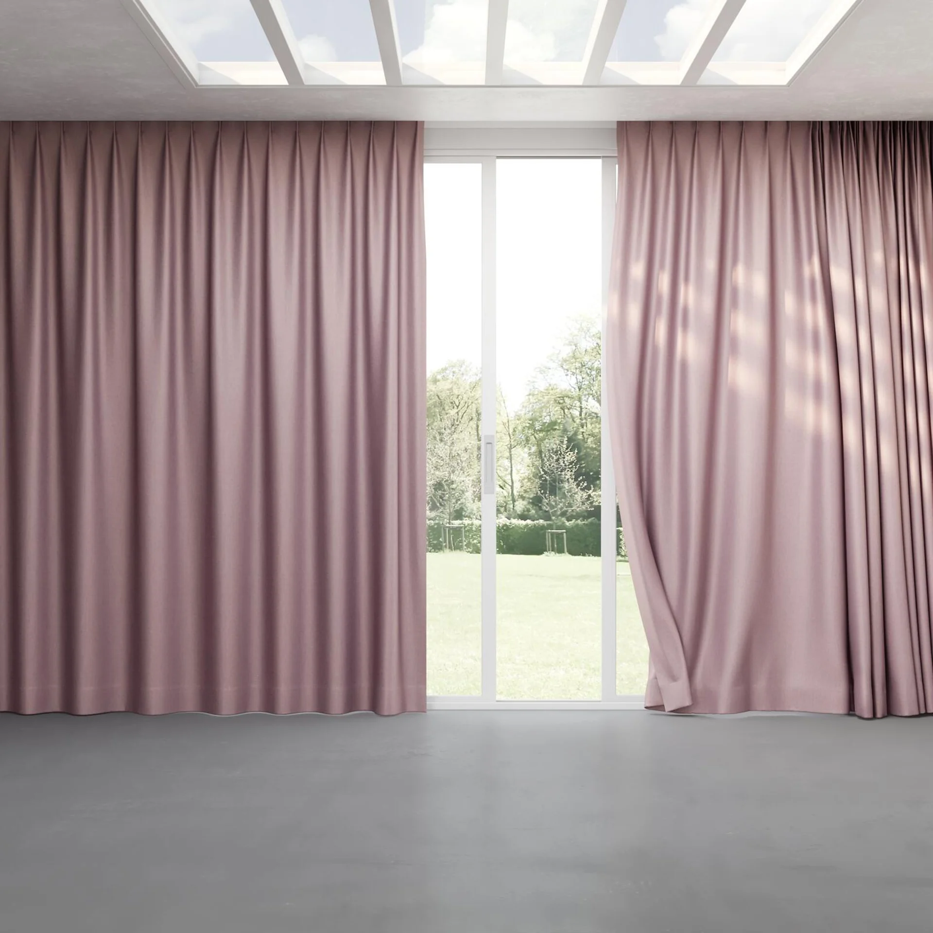 Full view of Matrix Blossom, pinch pleat