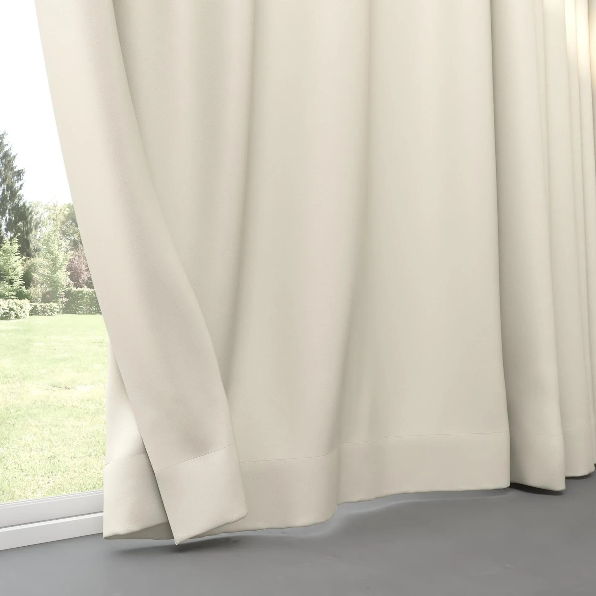 Bottom view of Duede Cream, pinch pleat