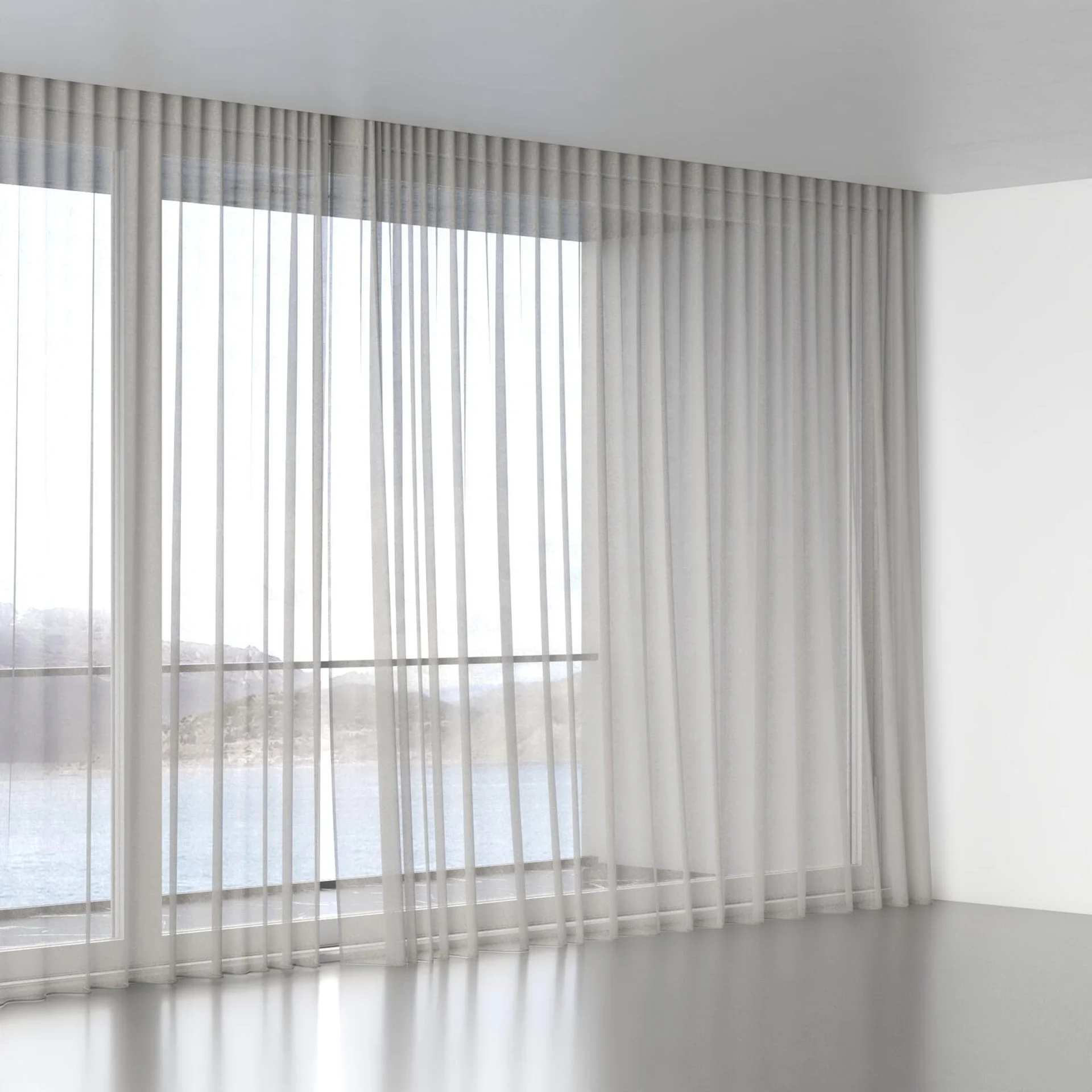 Full view of Kanji Oyster, wave pleat