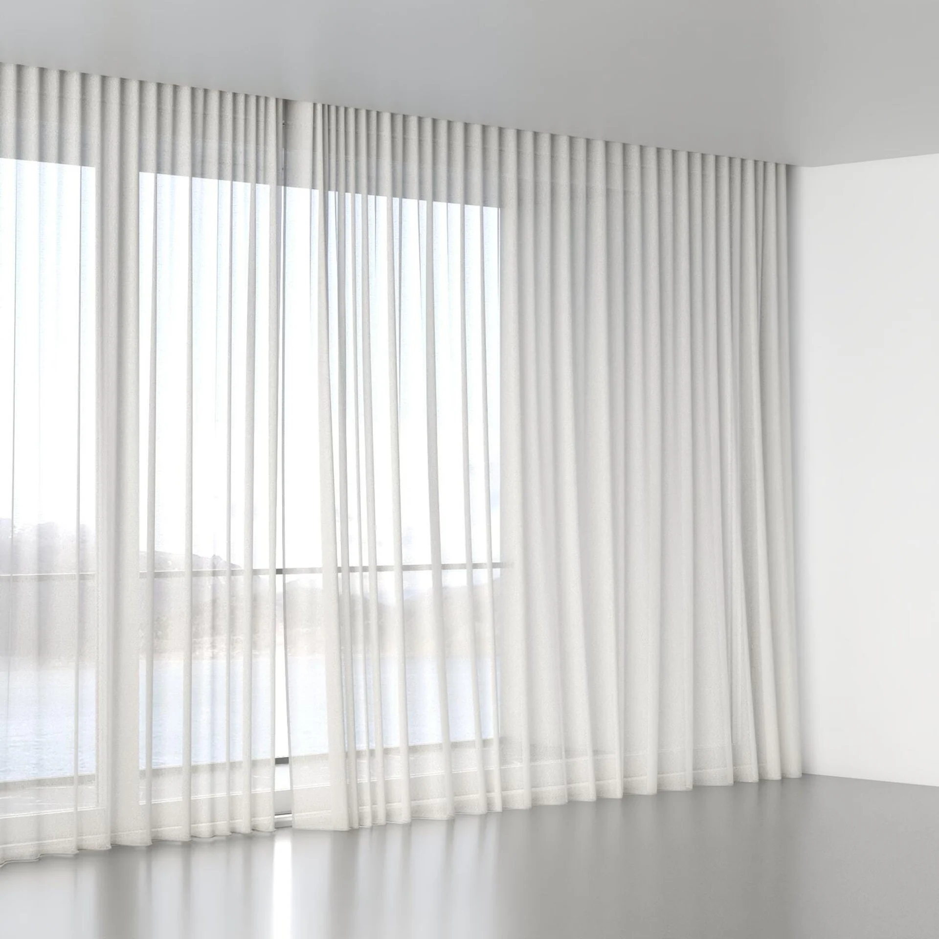 Full view of Origami Oyster, wave pleat