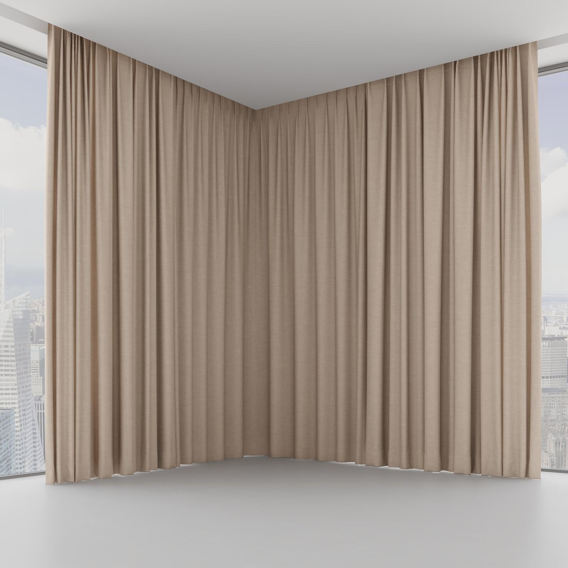 Front view of Drama Linen, on hidden rail