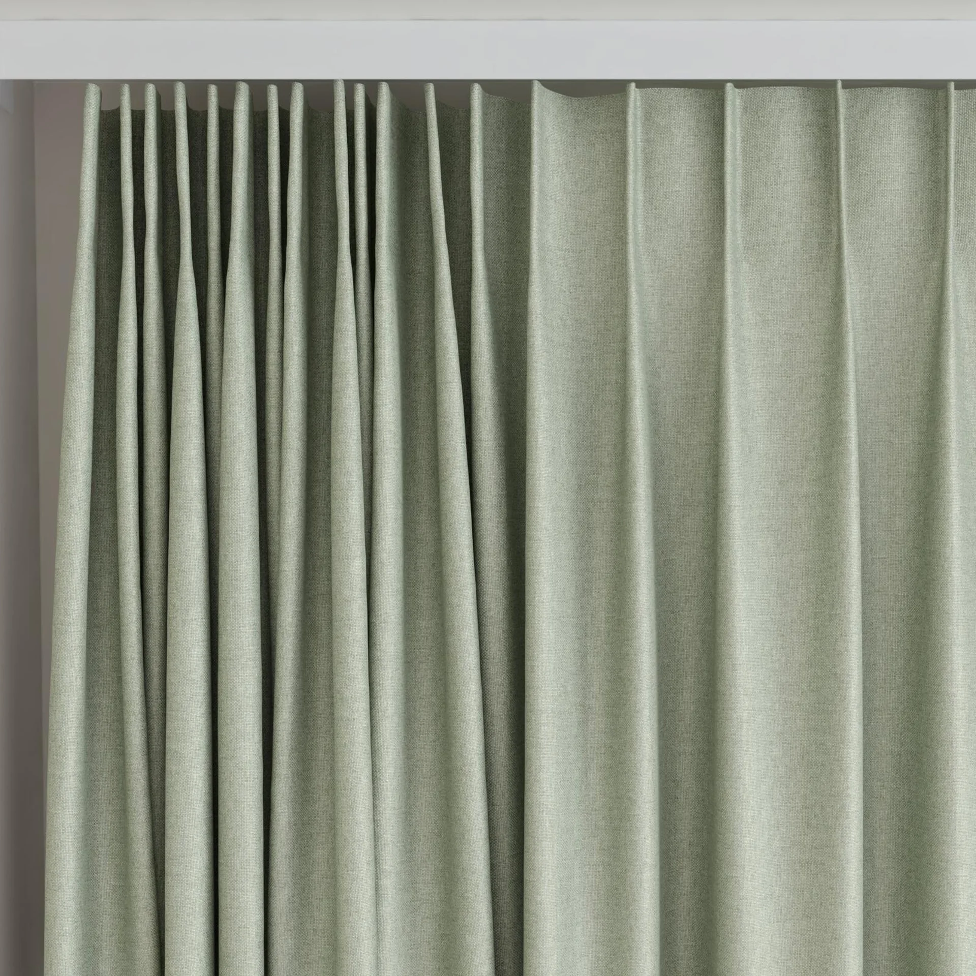 Top view of Grove Seagrass, on curtain rail