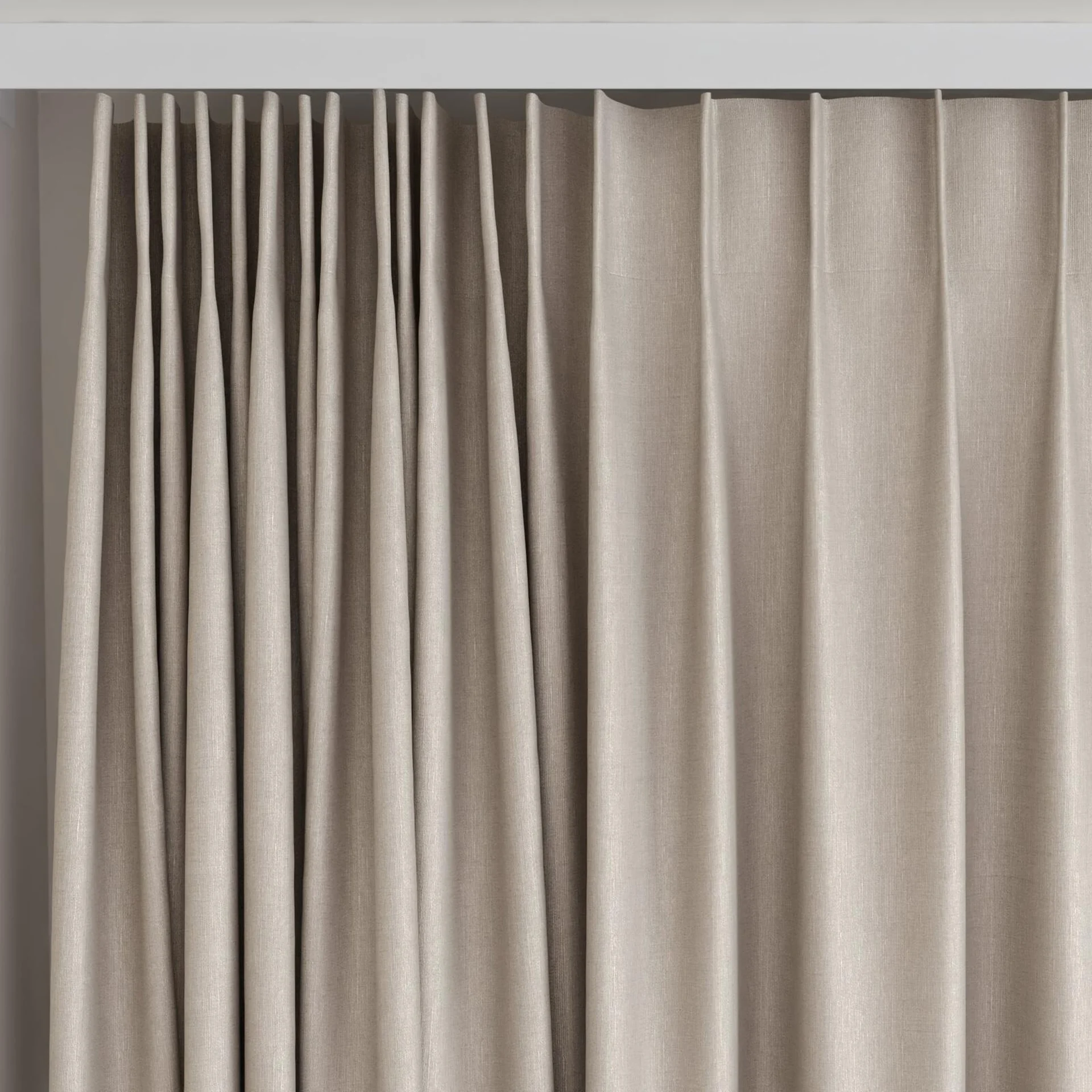 Top view of Bavaria Dune, on curtain rail