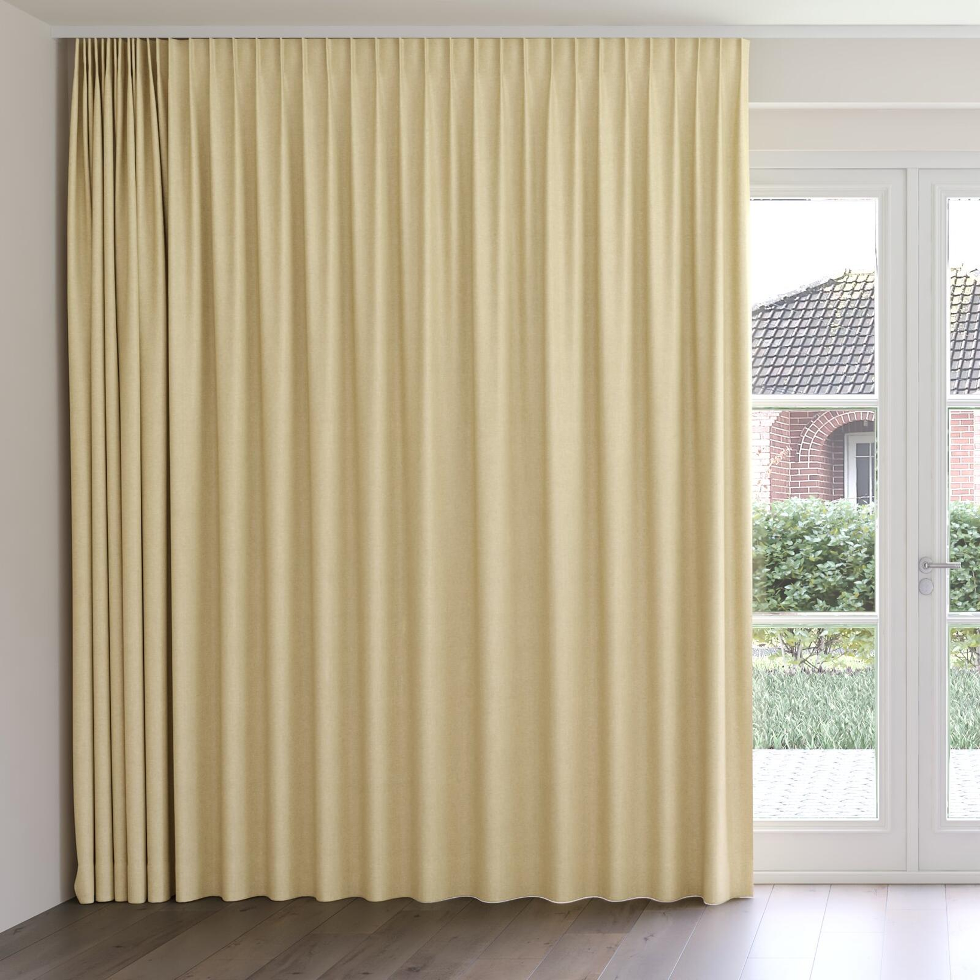 Front view of Rover Sand, on curtain rail