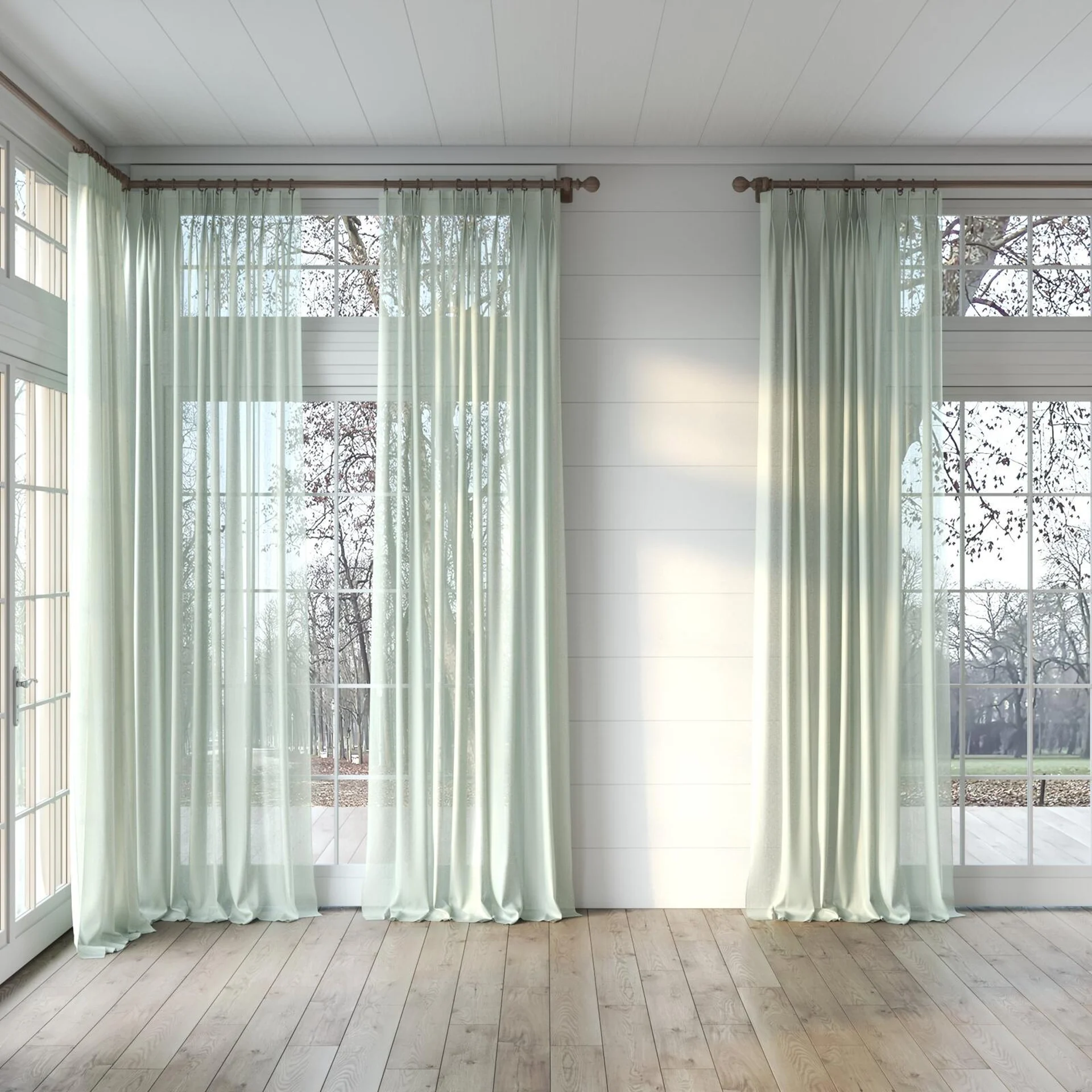 Full view of Alcova Mineral, puddled, on curtain rod