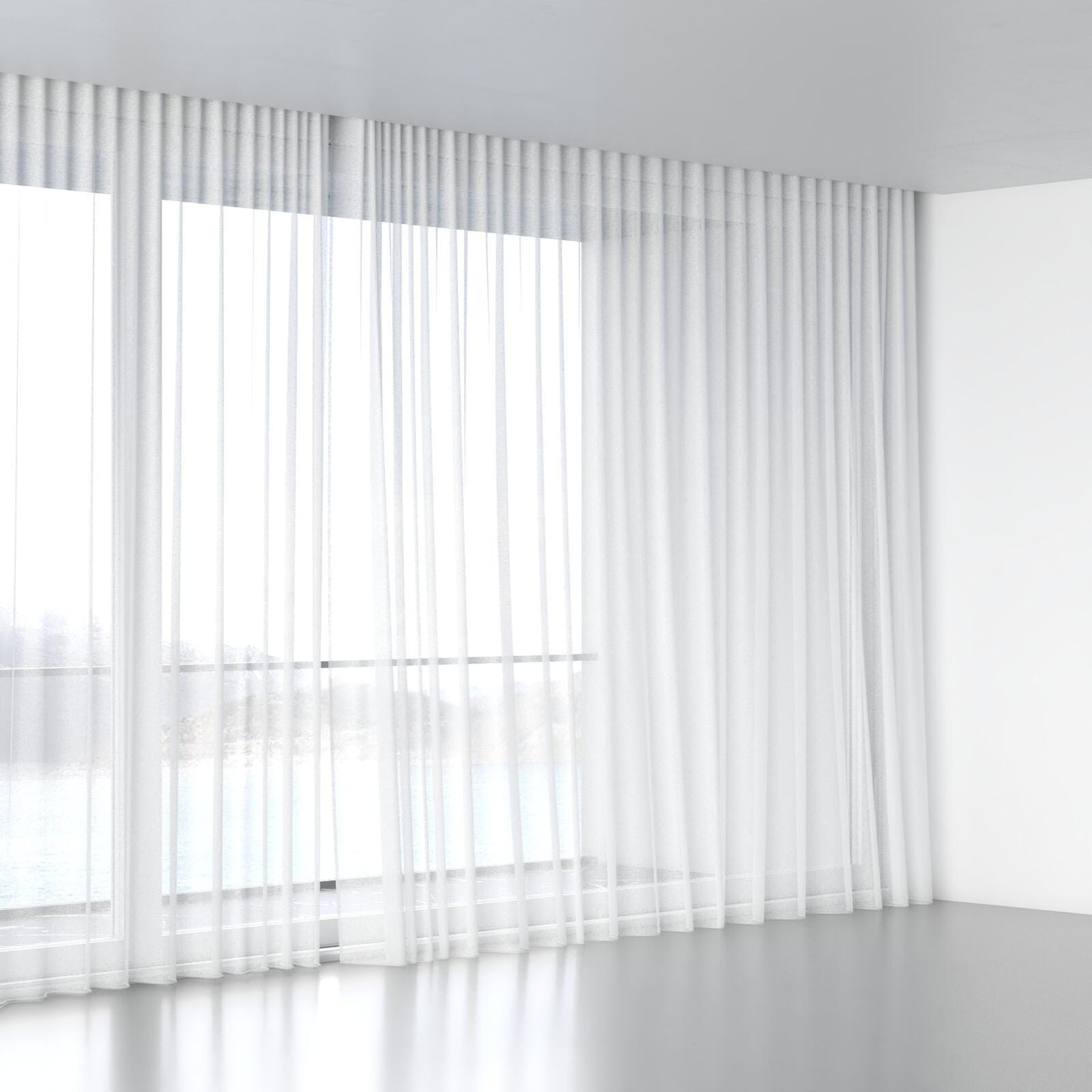 Full view of Lumiere Whitewash, wave pleat