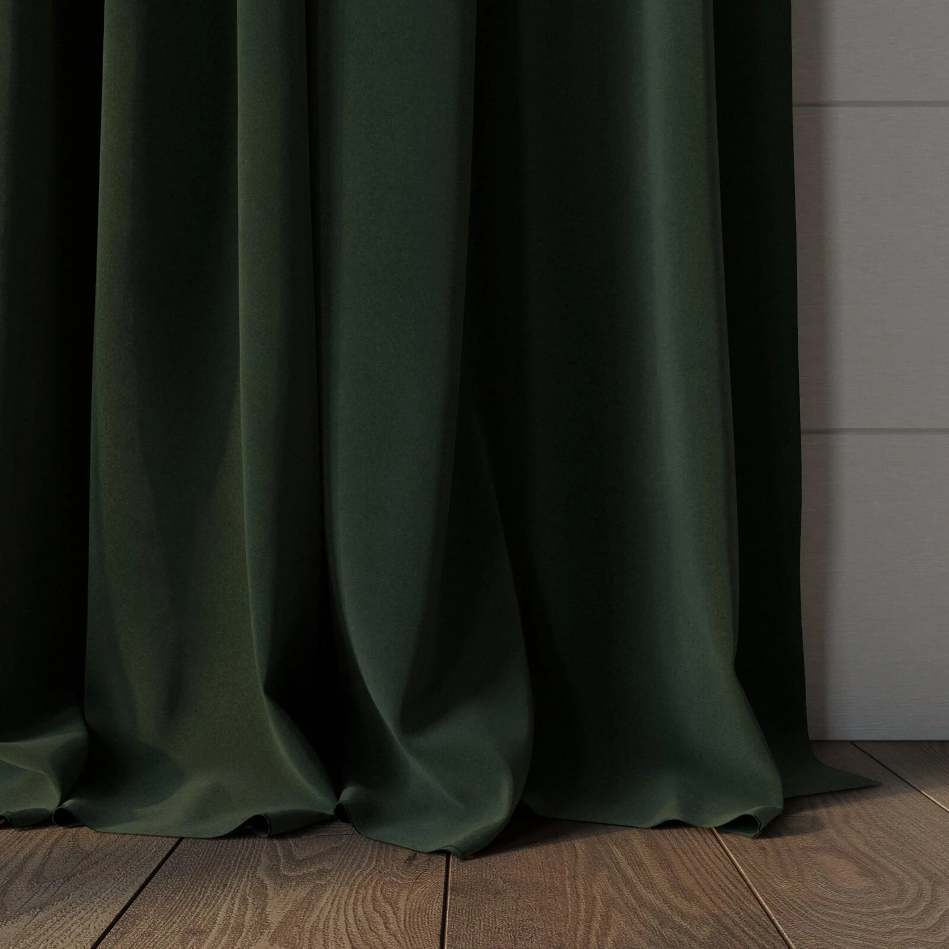 Bottom view of Verbier Forest, puddled, on curtain rod
