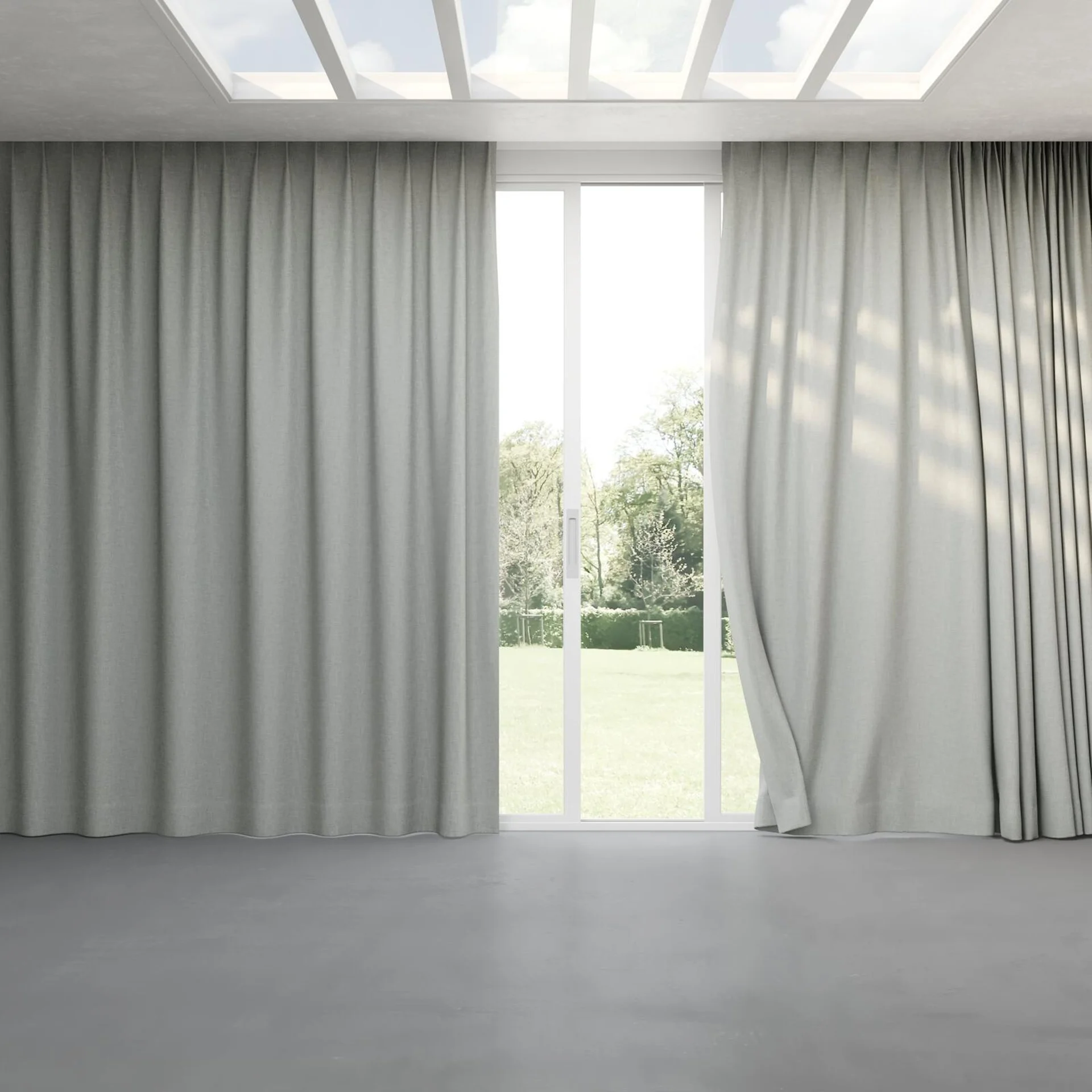 Full view of Mauritius Limestone, pinch pleat