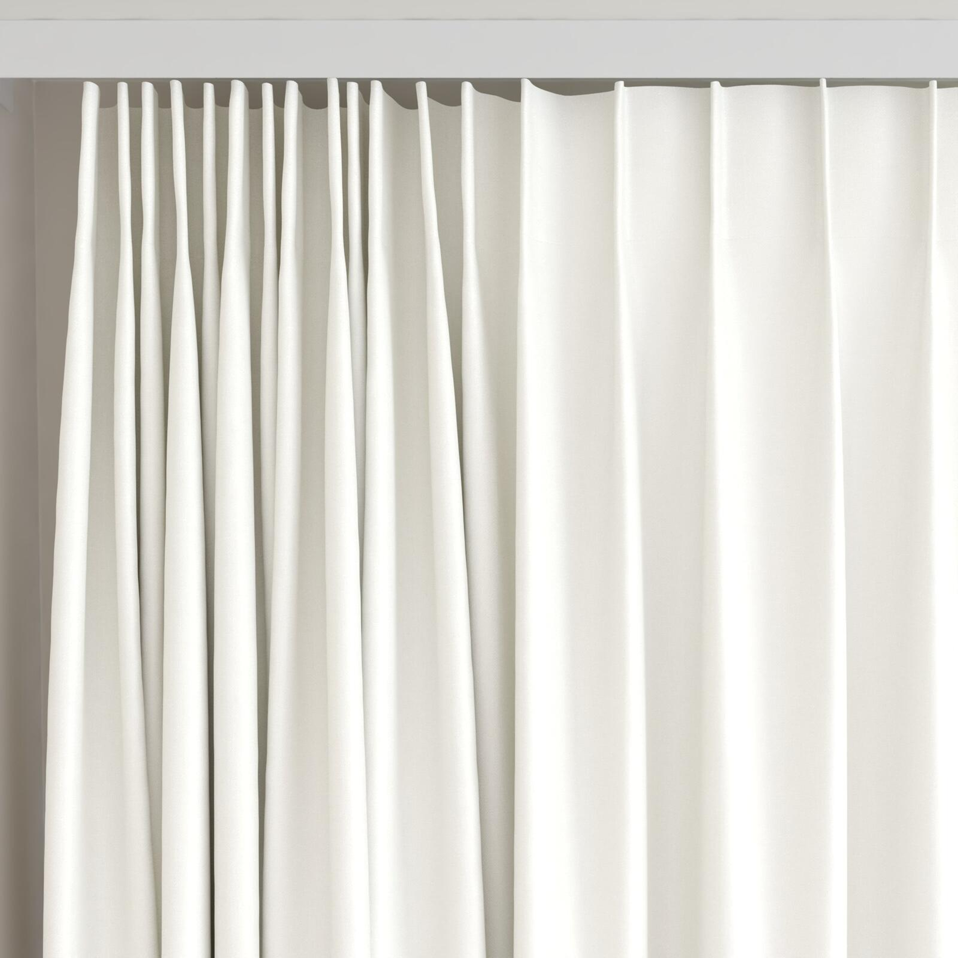 Top view of Naturama Snow, on curtain rail