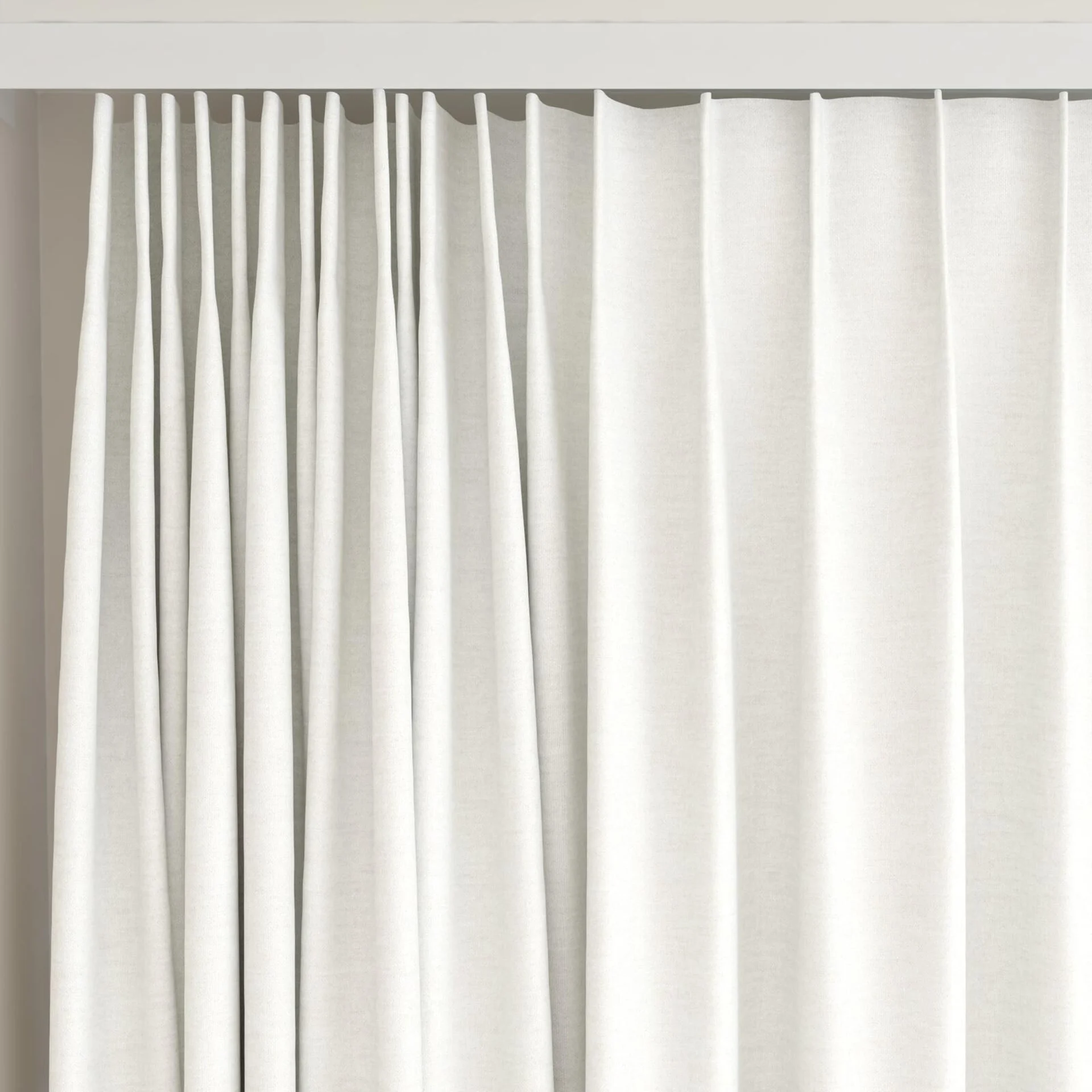 Top view of Casual Angora, on curtain rail