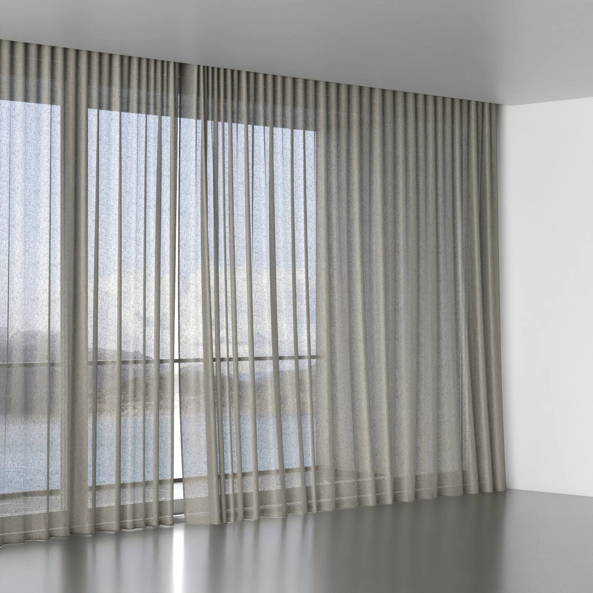 Full view of Flash Sterling, wave pleat