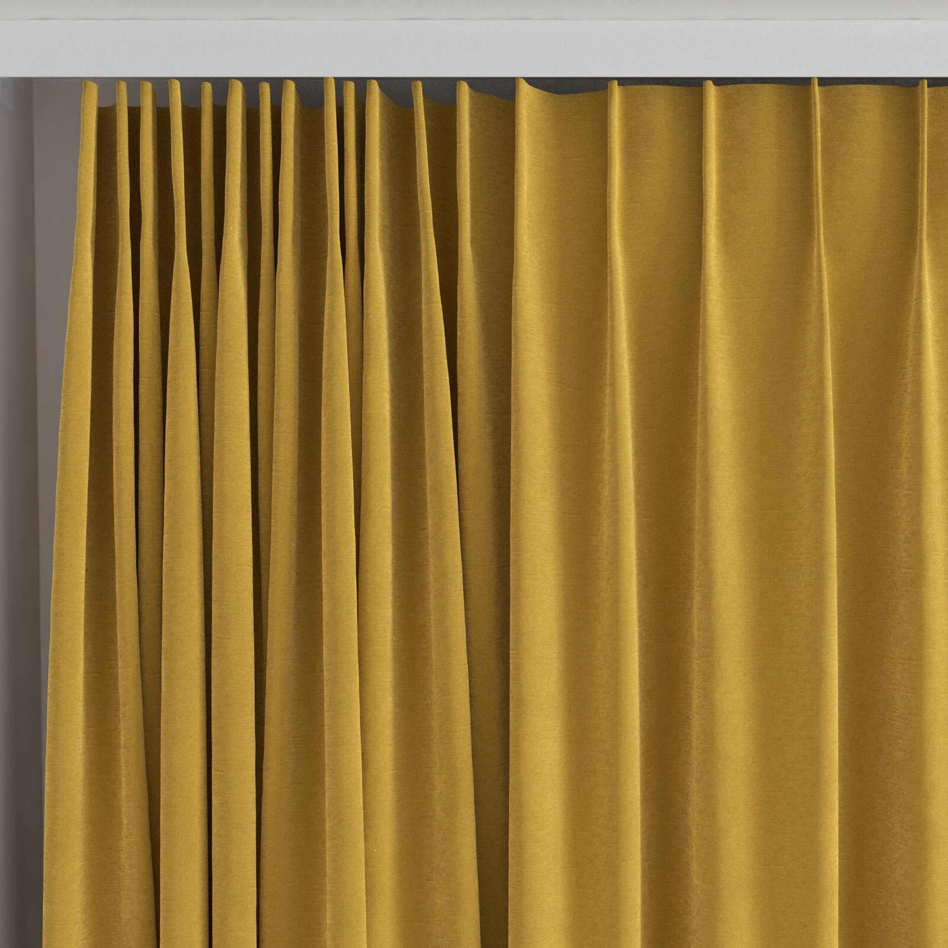 Top view of Moon Gold, on curtain rail