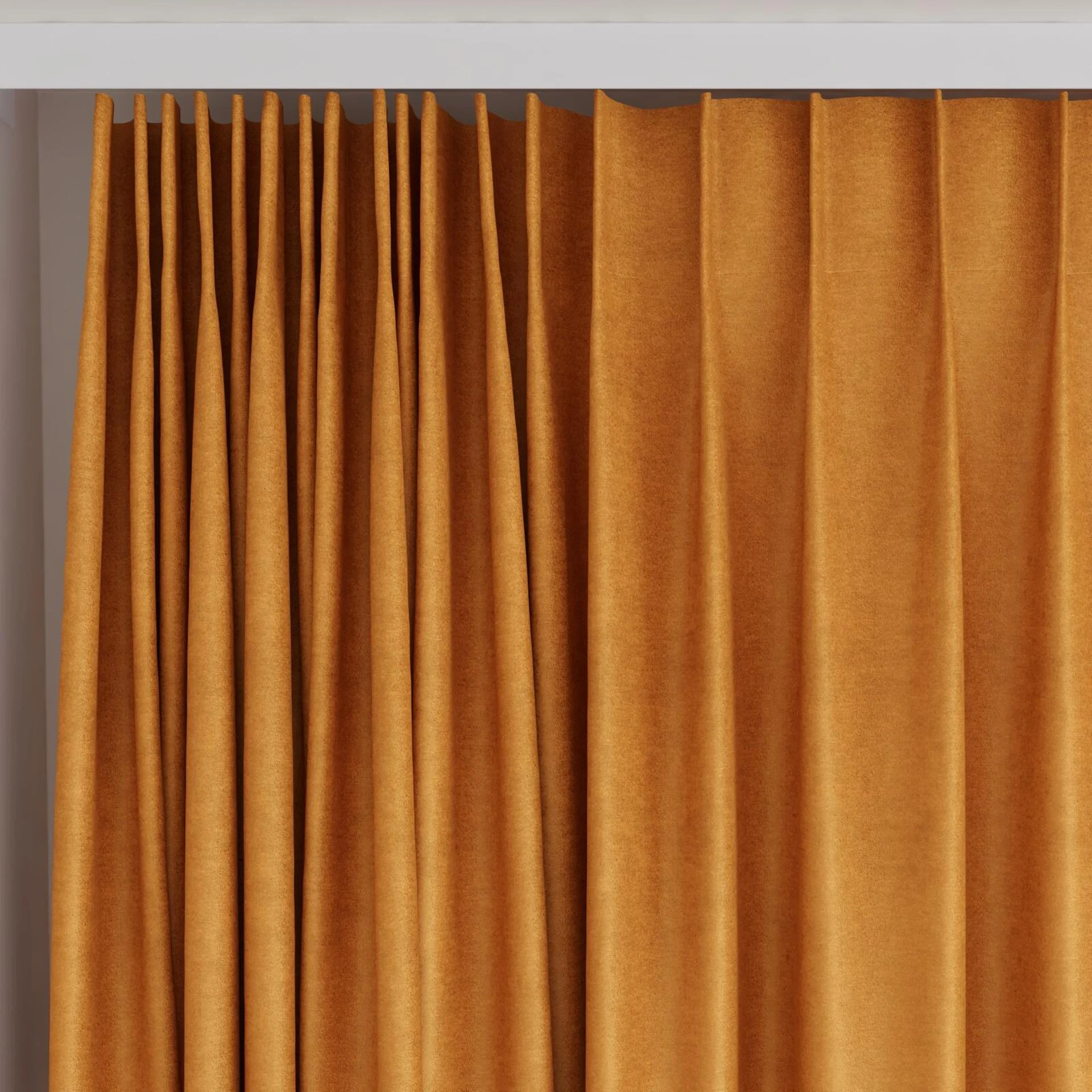 Top view of Baron Pumpkin, on curtain rail