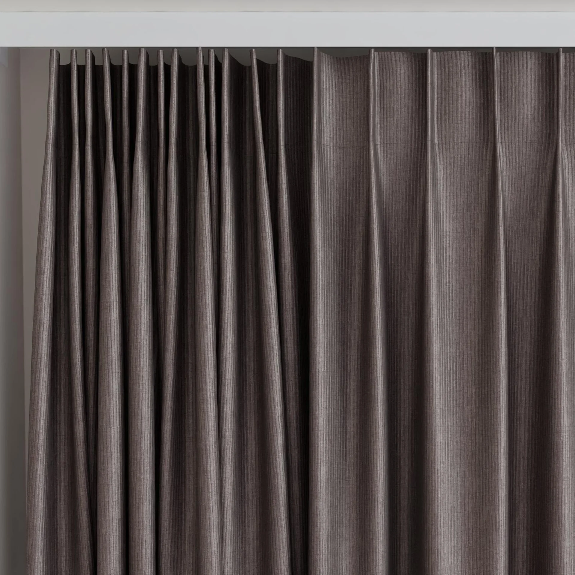 Top view of Hombre Walnut, on curtain rail