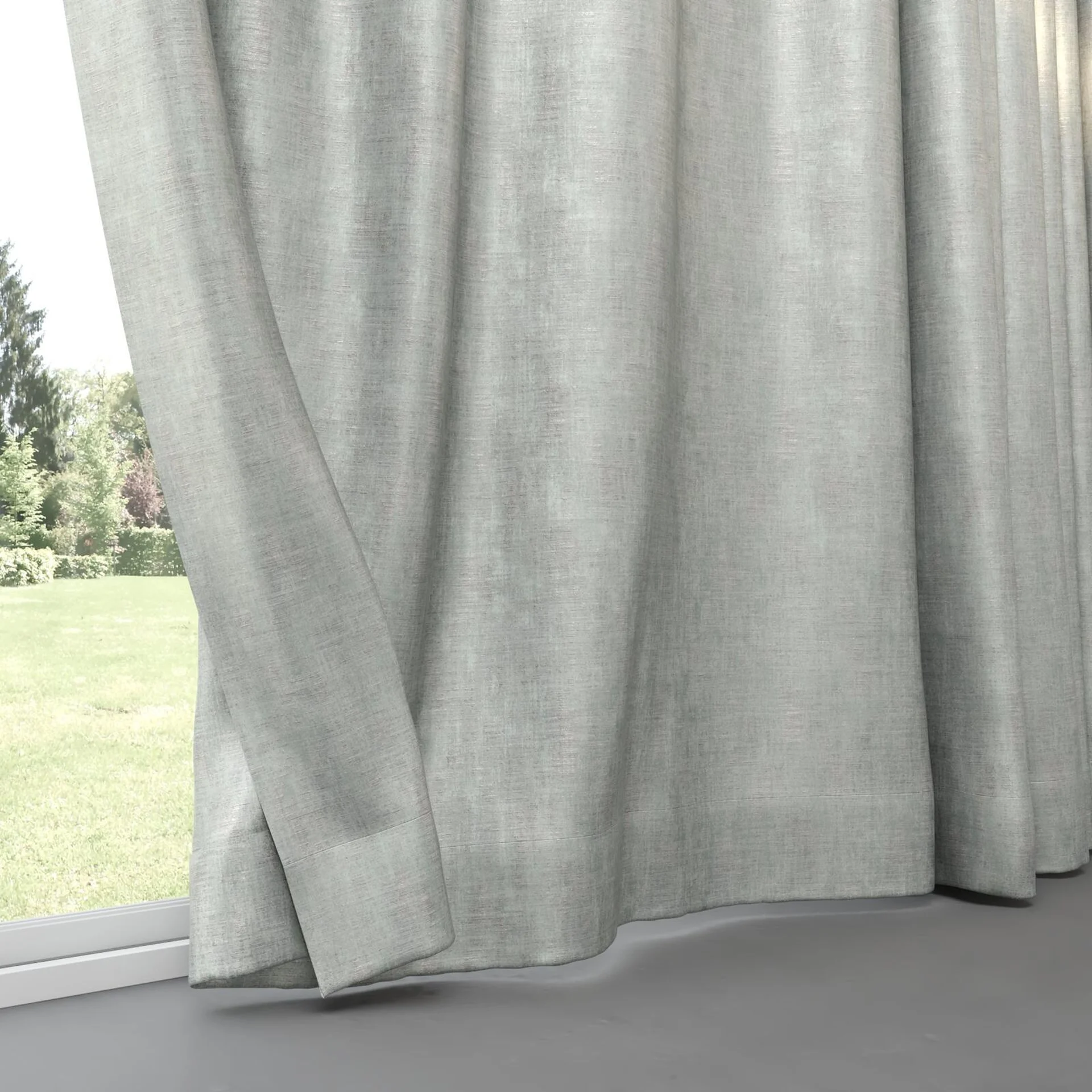 Bottom view of Nominee Mineral, pinch pleat