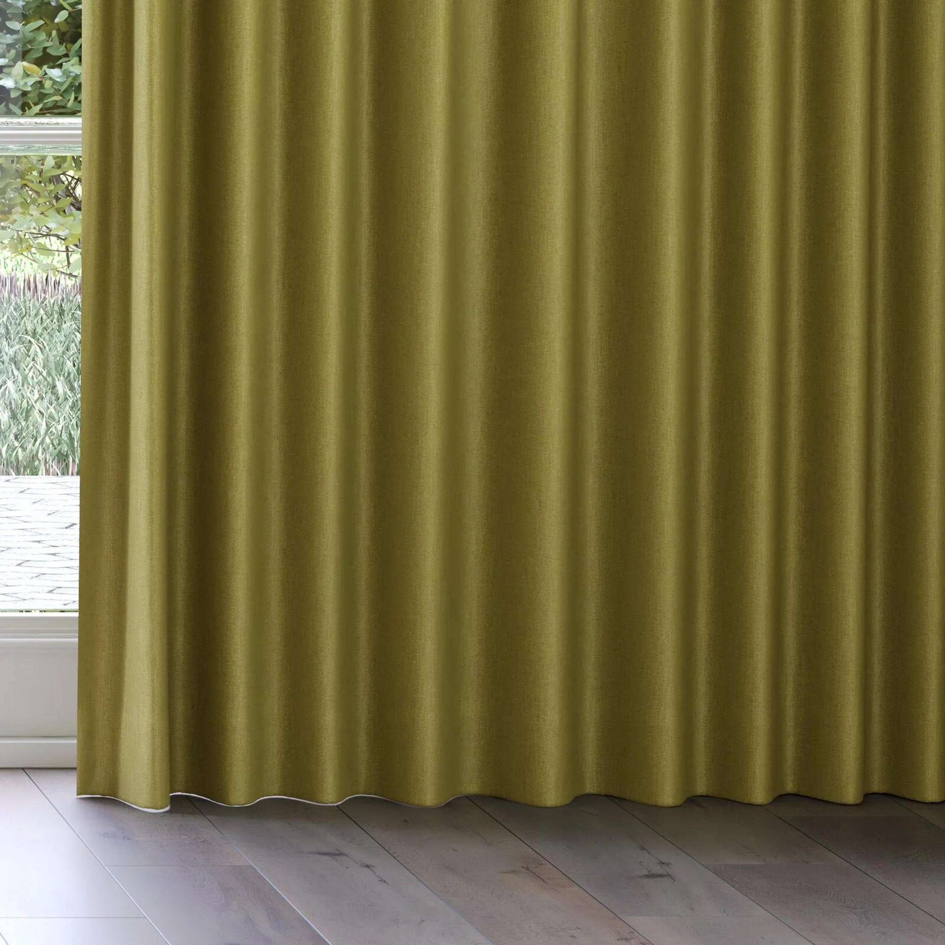 Bottom view of Bronco Moss, on curtain rail