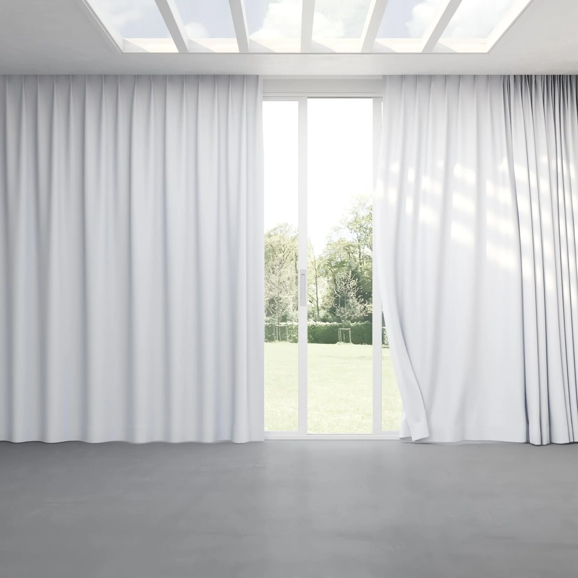 Full view of Ultra Dim Optic, pinch pleat