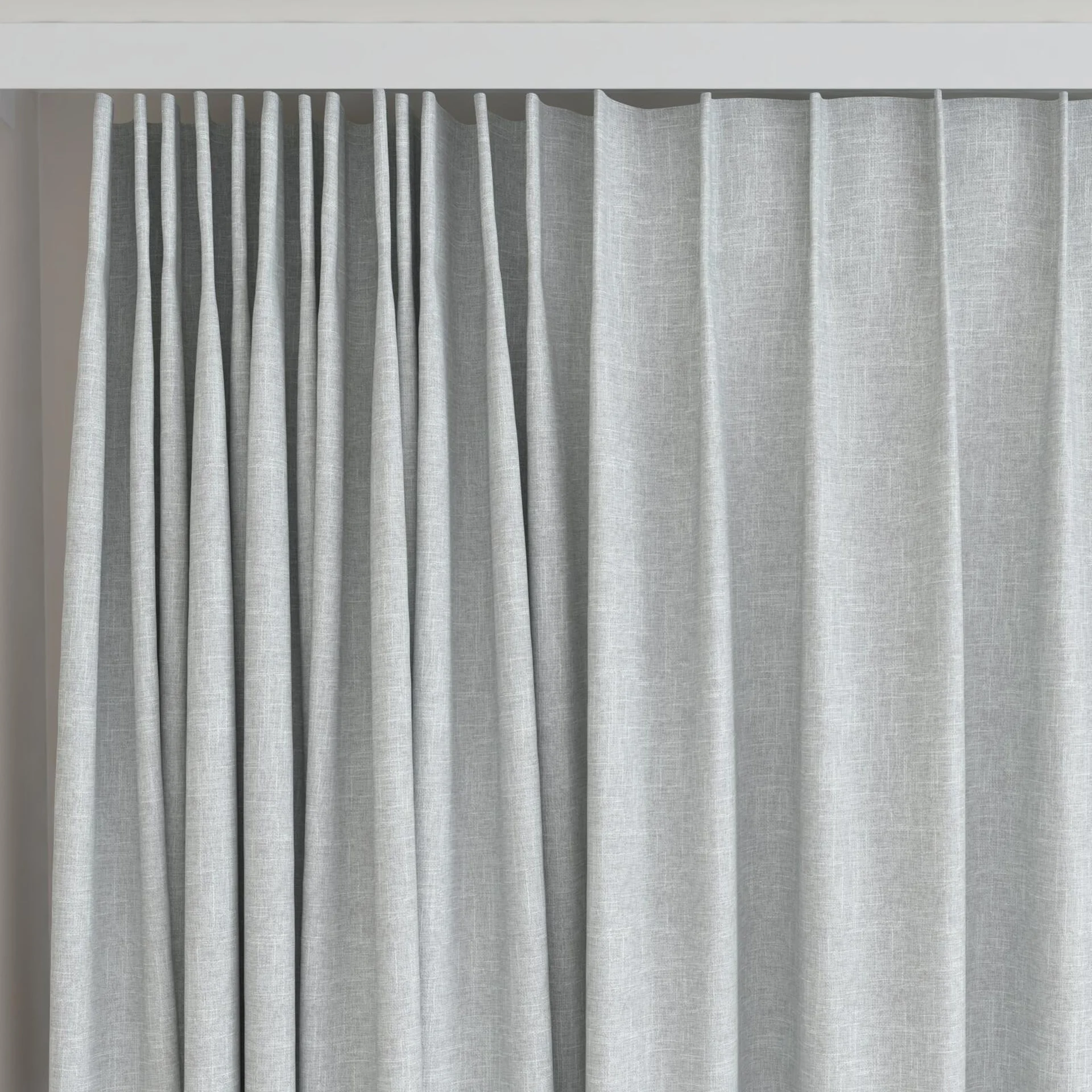 Top view of Retreat II Cloud, on curtain rail