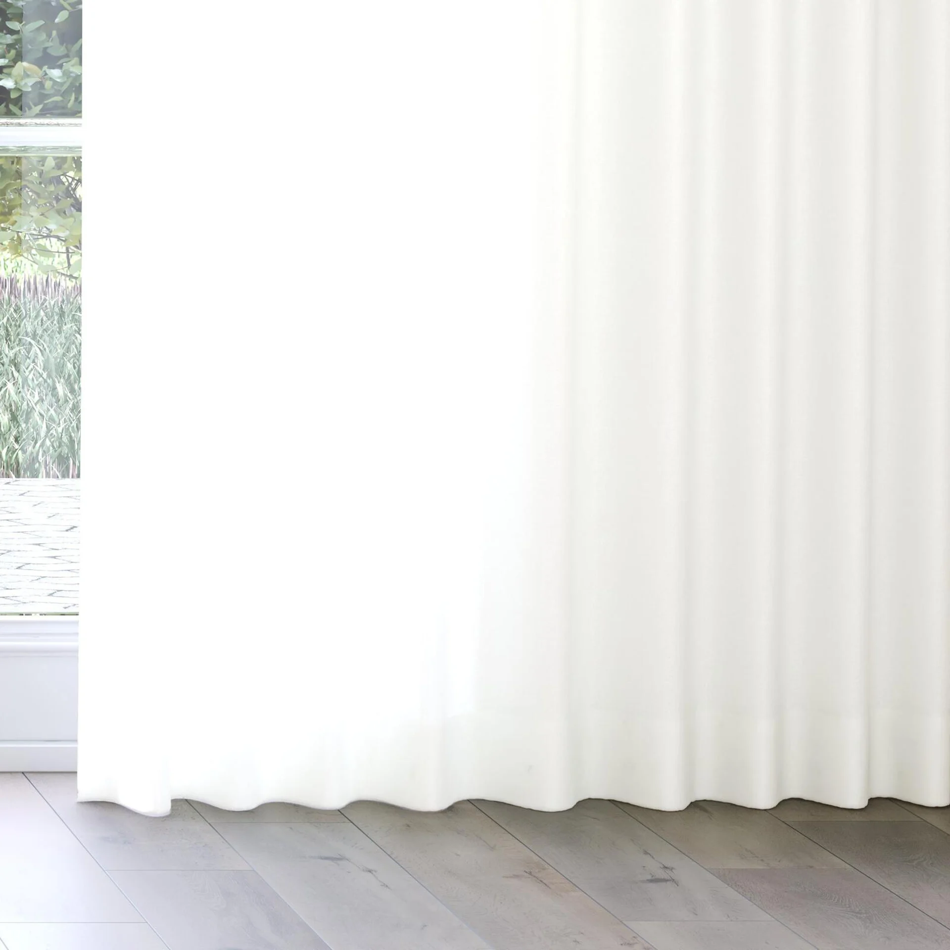 Bottom view of Kite Marble, on curtain rail