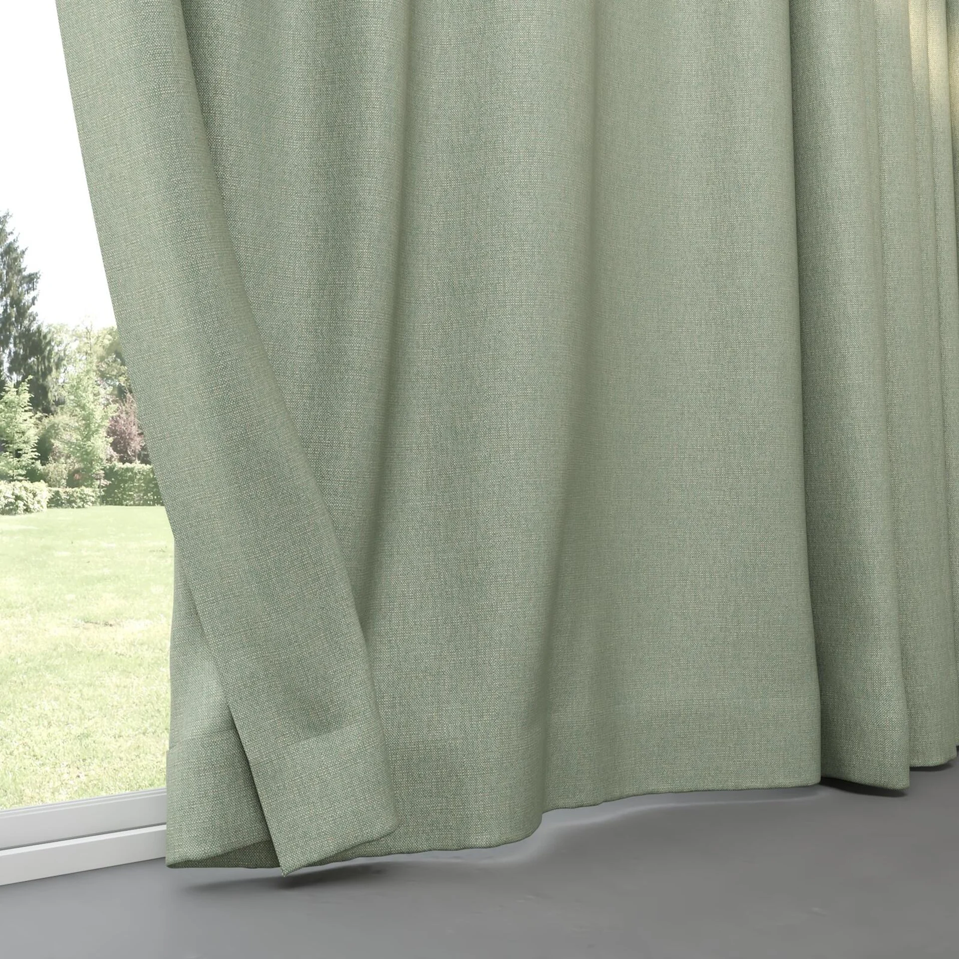 Bottom view of Gent Celadon, pinch pleat