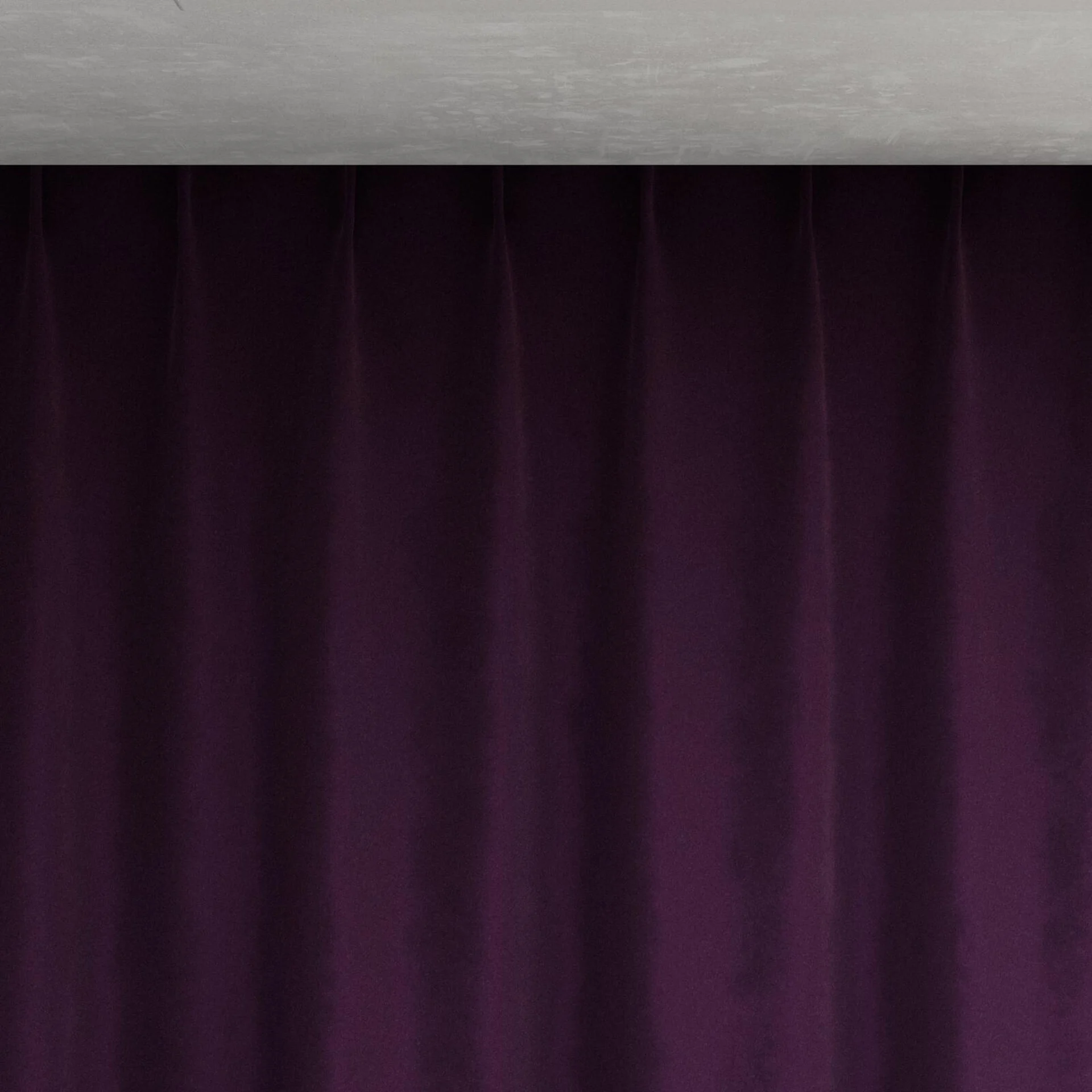 Top view of Lux Velvet Aubergine 8612, pinch pleat