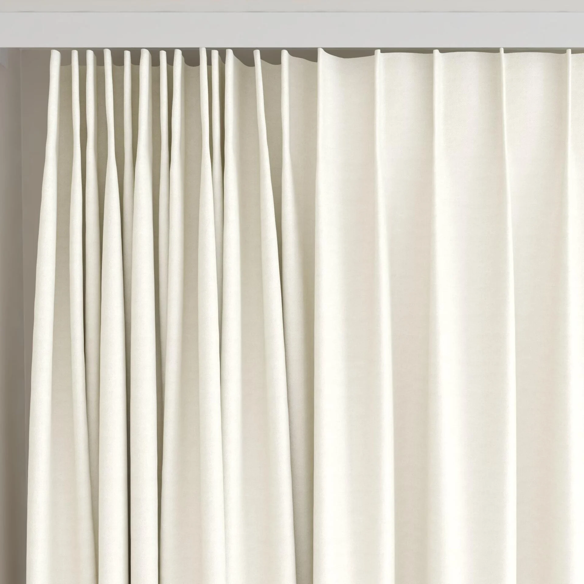 Top view of Brugge Cream, on curtain rail
