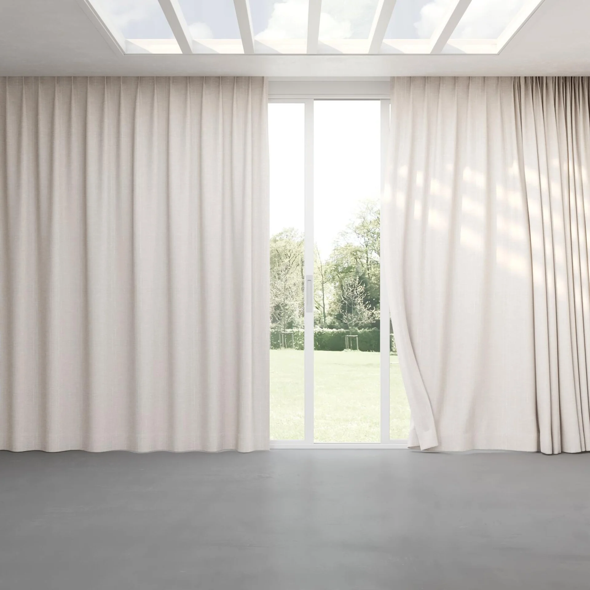 Full view of Iconic Ivory, pinch pleat