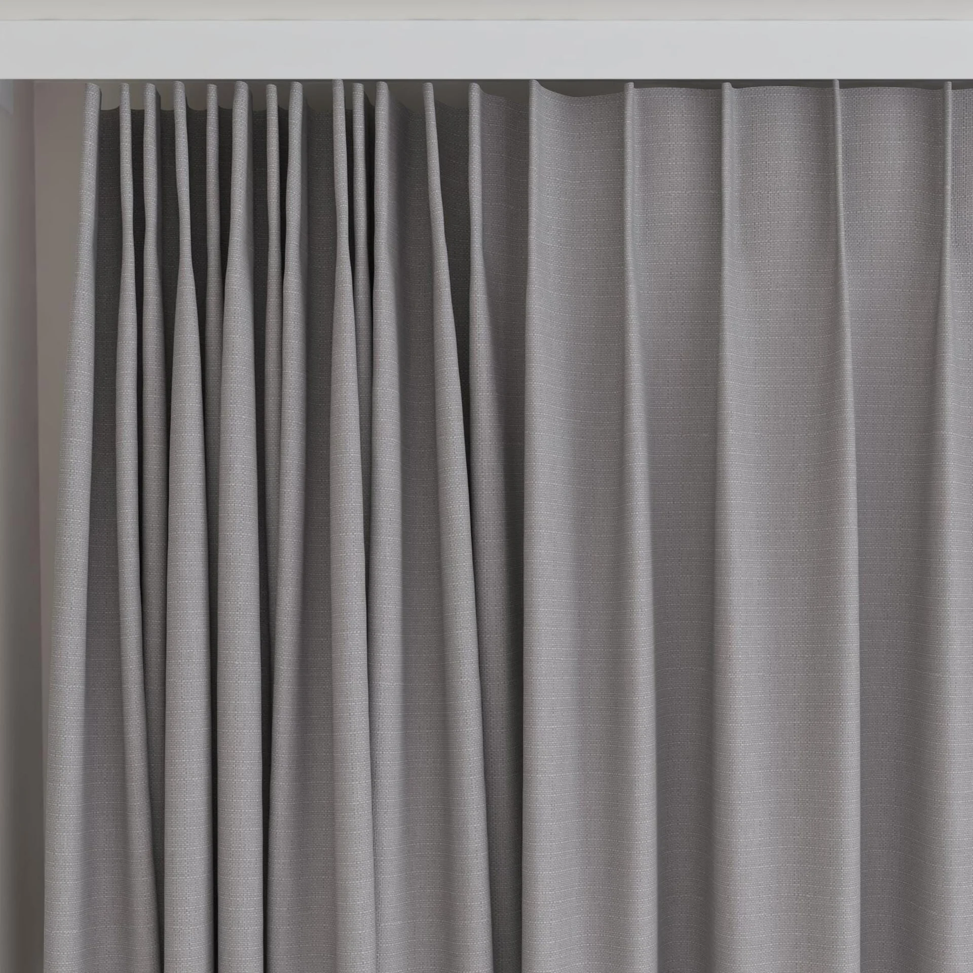Top view of Darkness Rabbit, on curtain rail