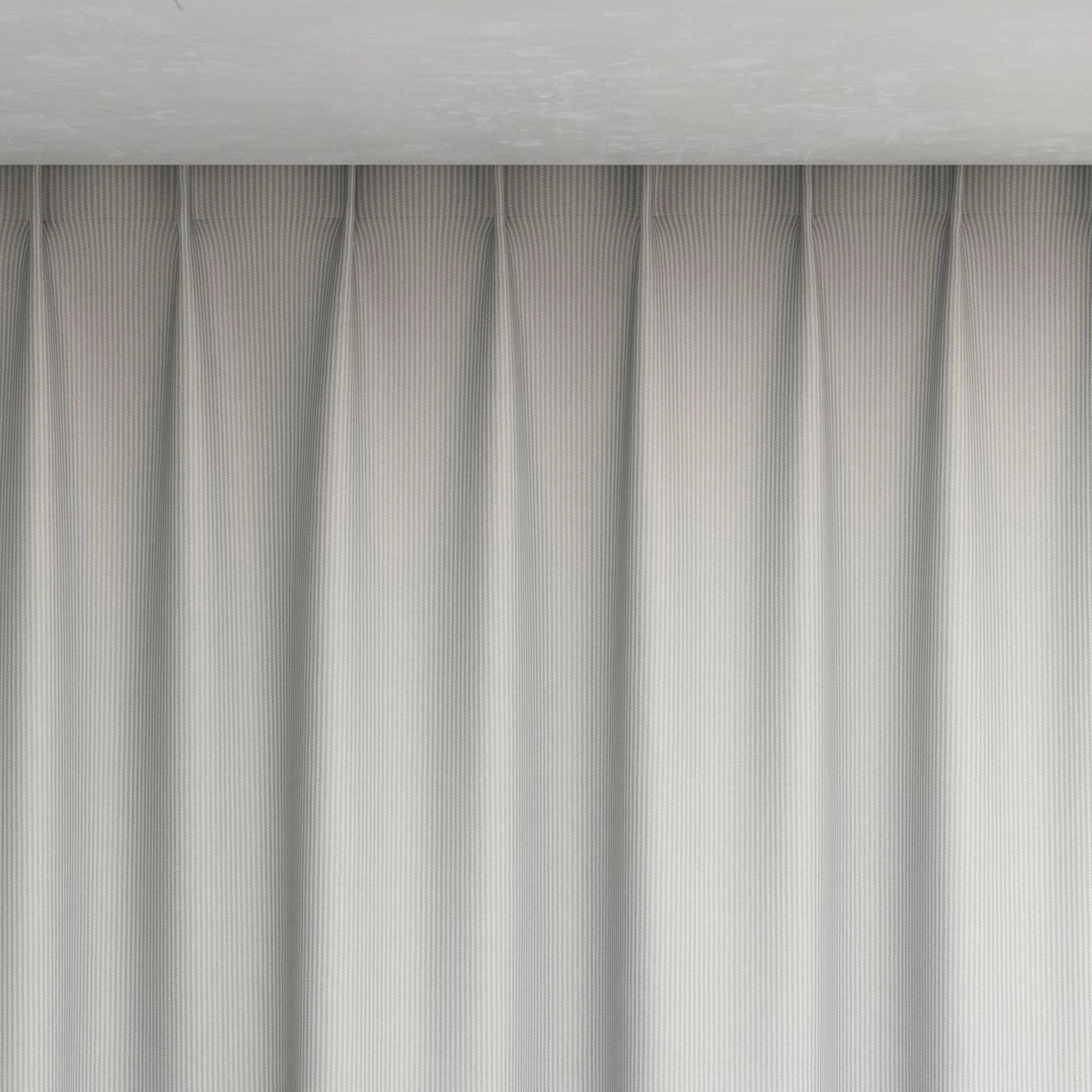 Top view of Sinuous Chrome, pinch pleat