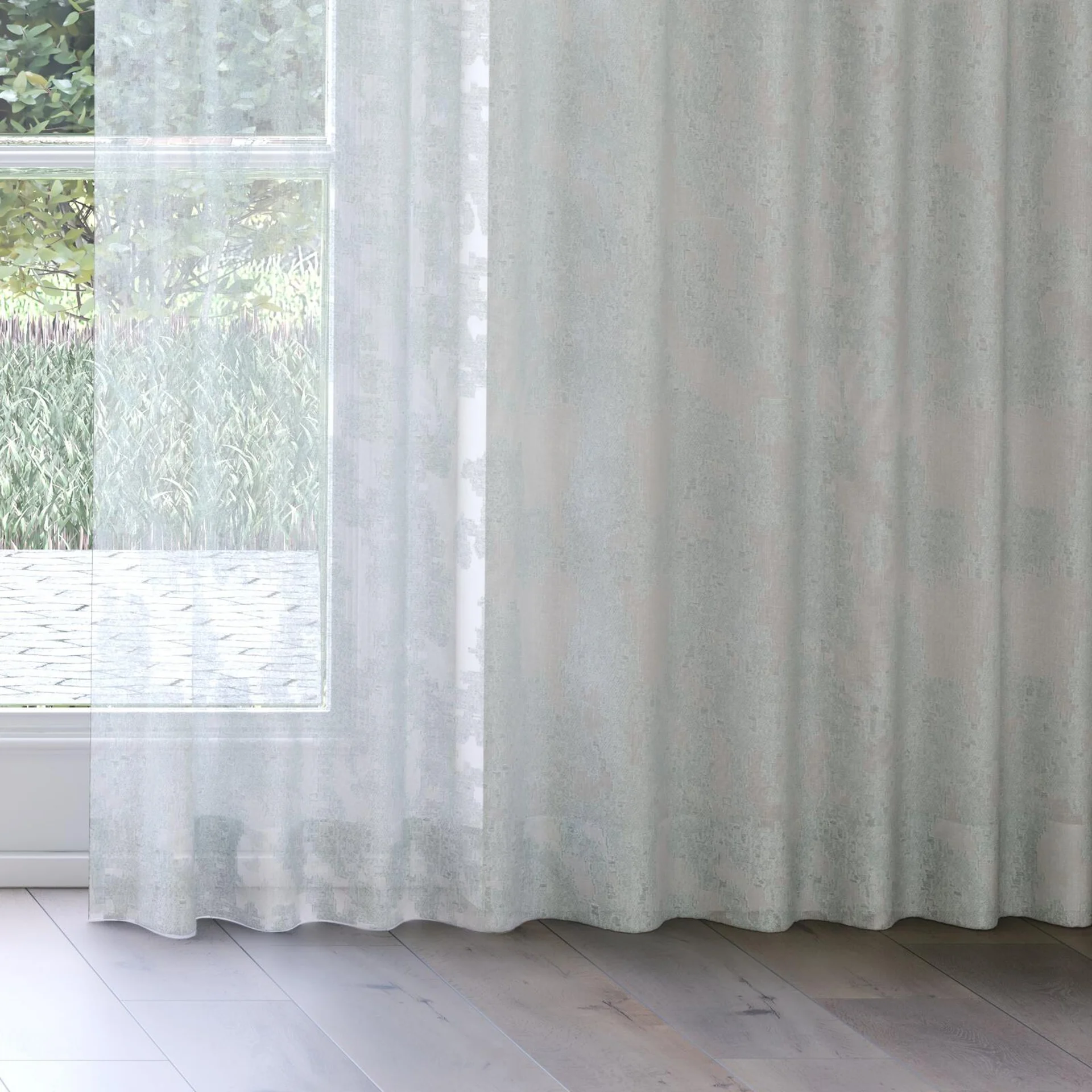 Bottom view of Triora Sky, on curtain rail