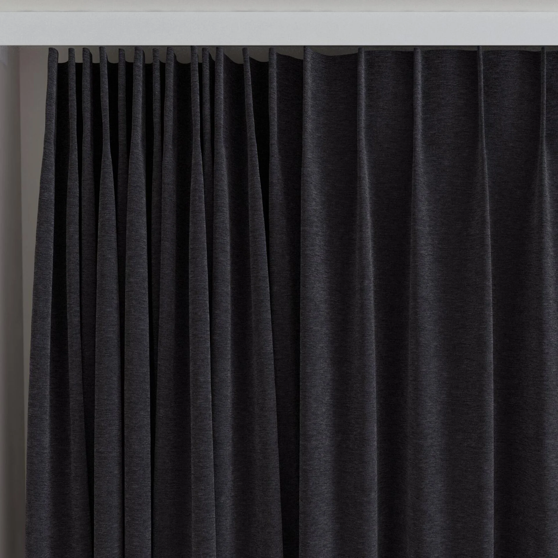 Top view of Geneva Caviar, on curtain rail