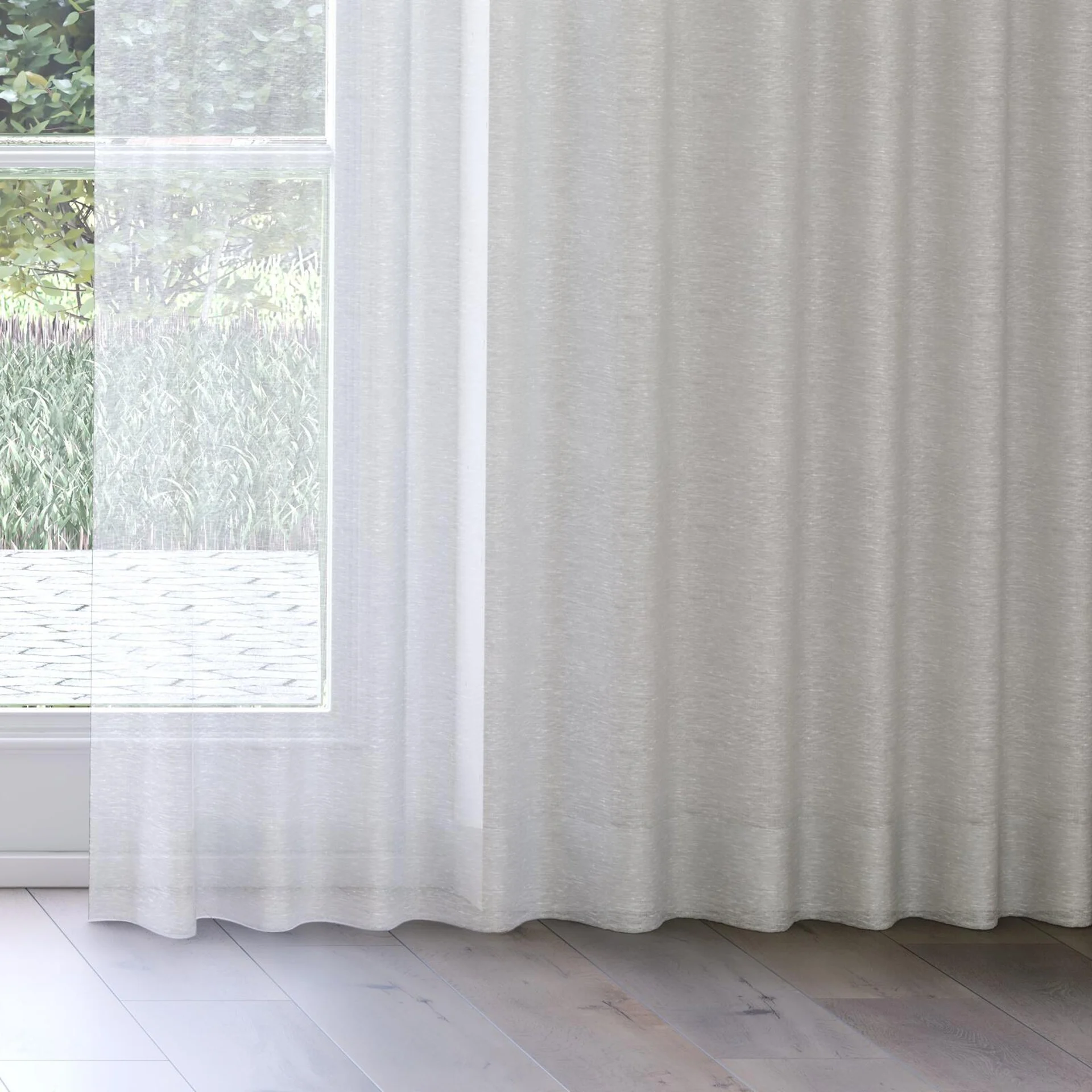 Bottom view of Enso Willow, on curtain rail