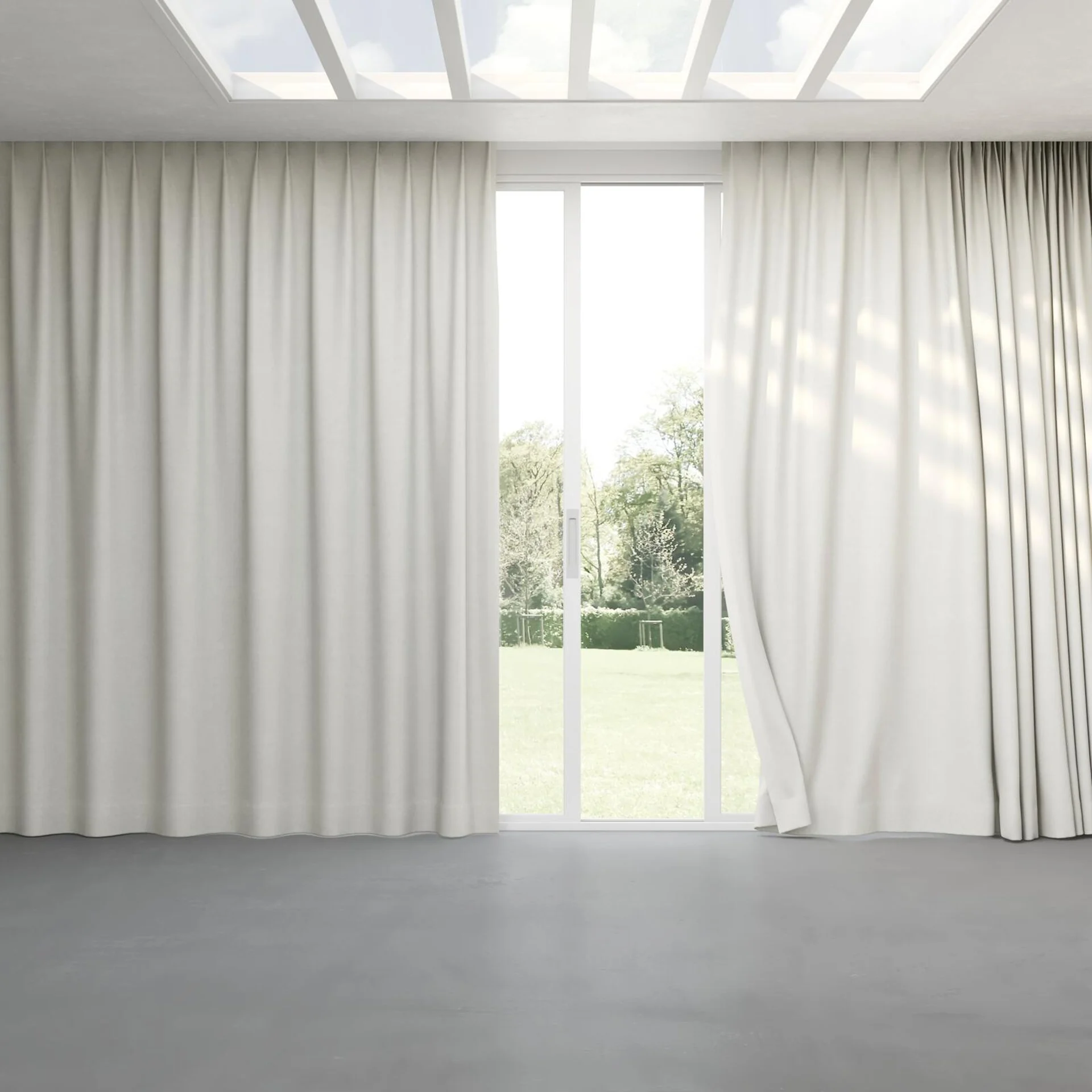 Full view of Peak Sterling, pinch pleat