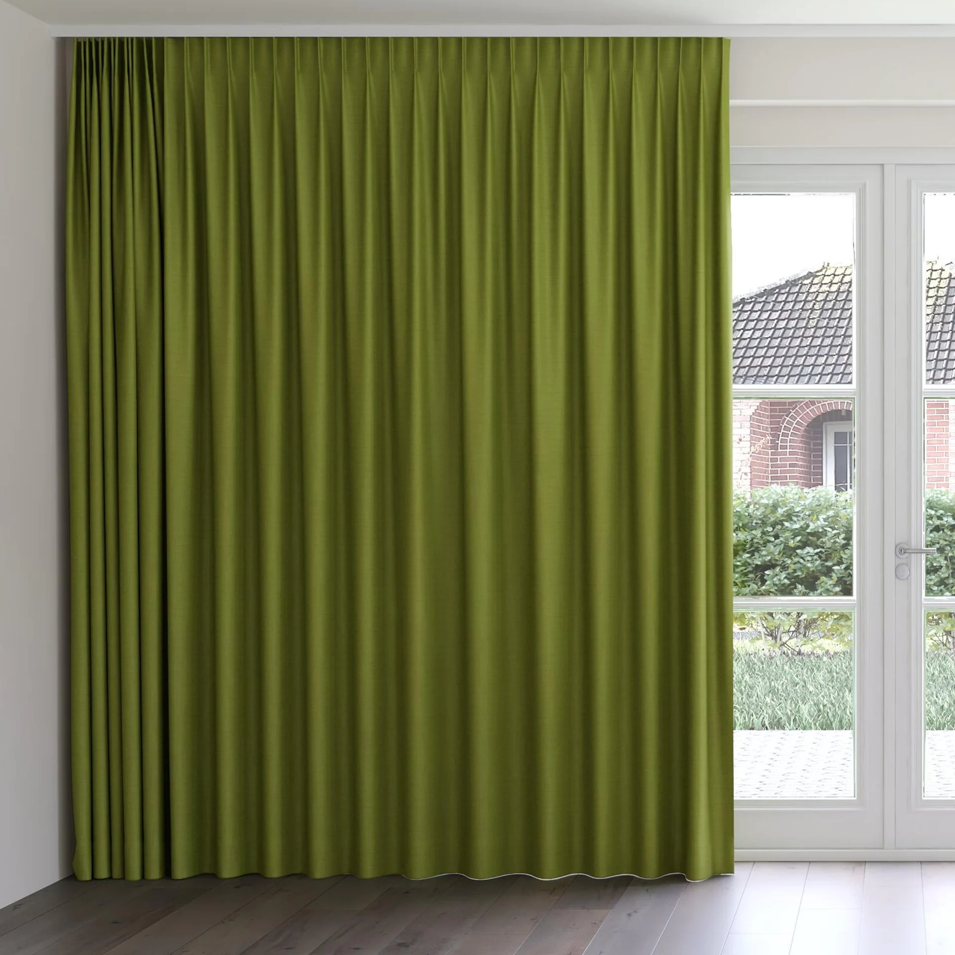 Front view of Linex Leaf, on curtain rail
